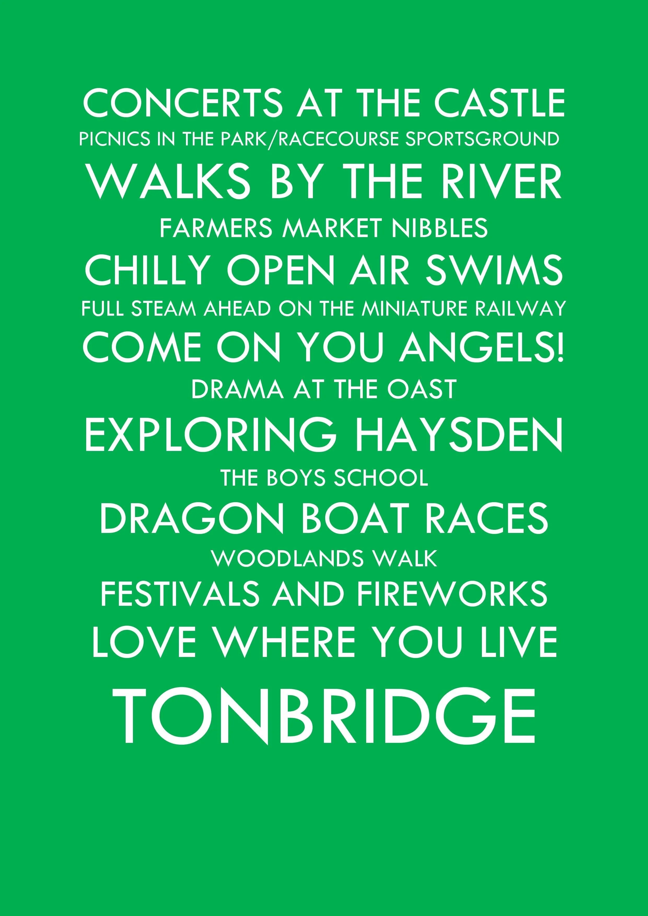 'Love Tonbridge' (Green) - £2.75