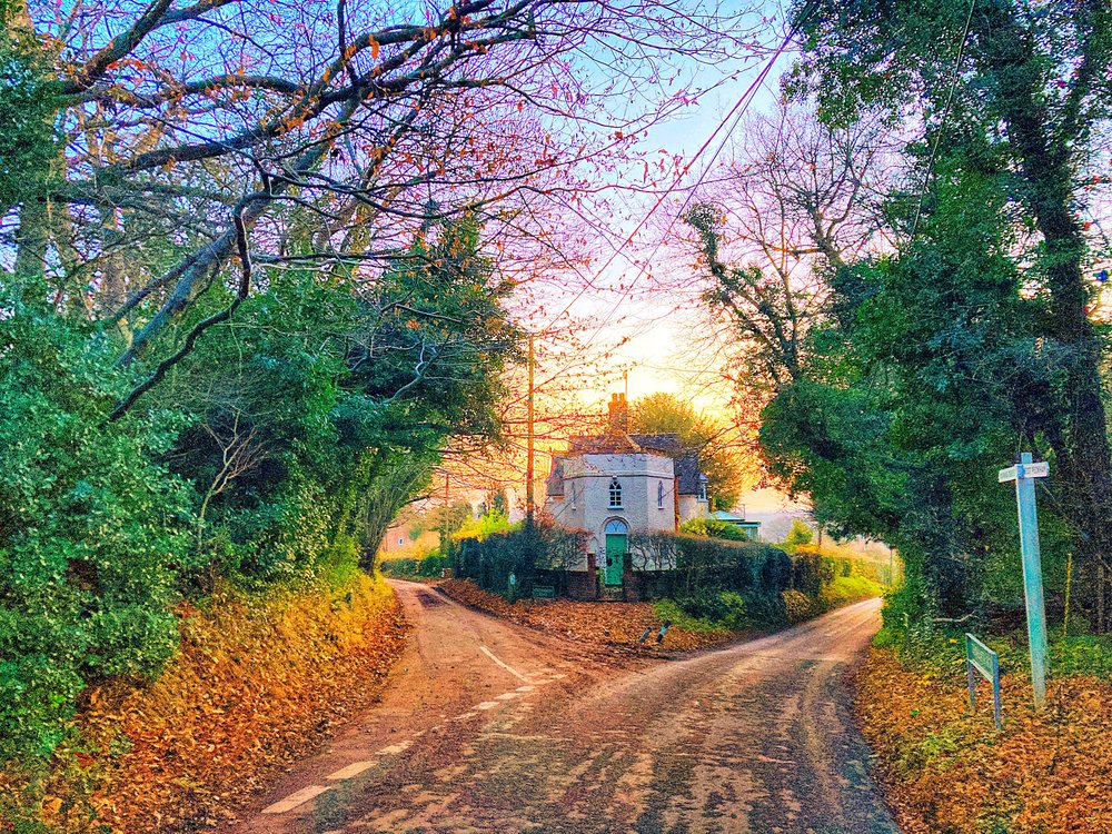 Walk Tonbridge - Walk 23 - The Paper Trail - Oxenhoath Road  - sunset-   - Kent Walks.jpg