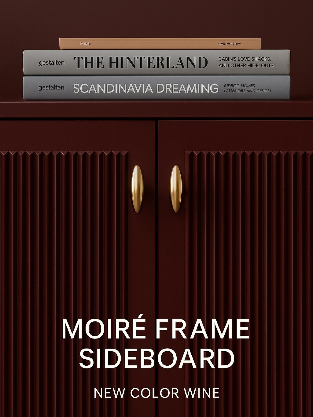 Our popular Moir&eacute; Frame sideboard is now available in a brand-new standard color &ndash; Wine
A deep, elegant tone that adds warmth and character to your home.

The sideboard comes in two sizes, and you can now choose between four standard col