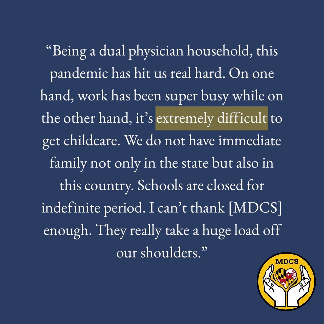 Happy healthcare worker of the week!This is our favorite part of the process; learning and hearing from frontline workers. It&rsquo;s messages like these that inspire us daily.

If you&rsquo;re an essential worker in need of assistance with childcare