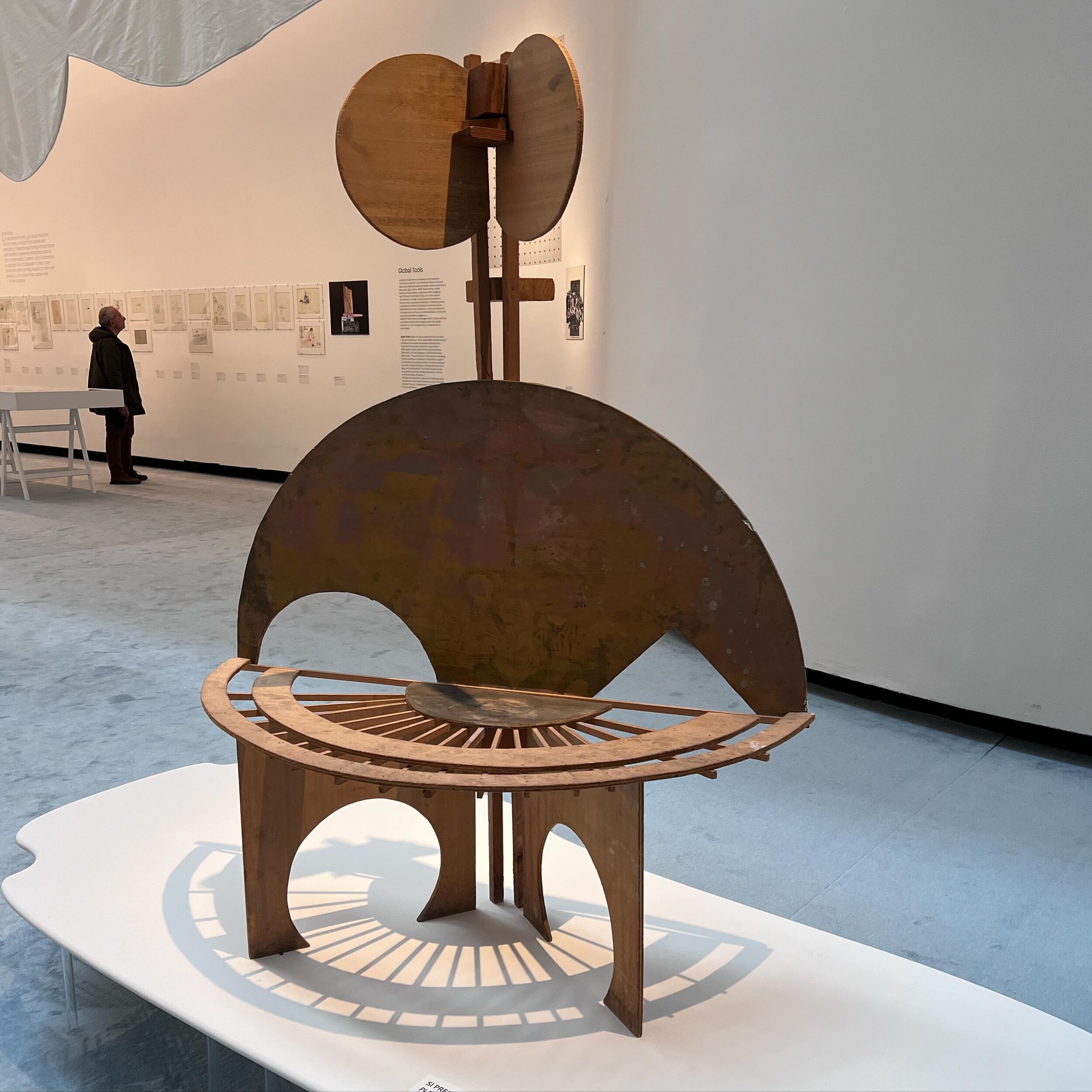 Only one example of the delightful brilliance of Riccardo Dalisi. Above a bench made of wood. From what I understand with my broken Italian it might be a model in which he even thought of the shadows it would deliver. He was utterly pioneering with h