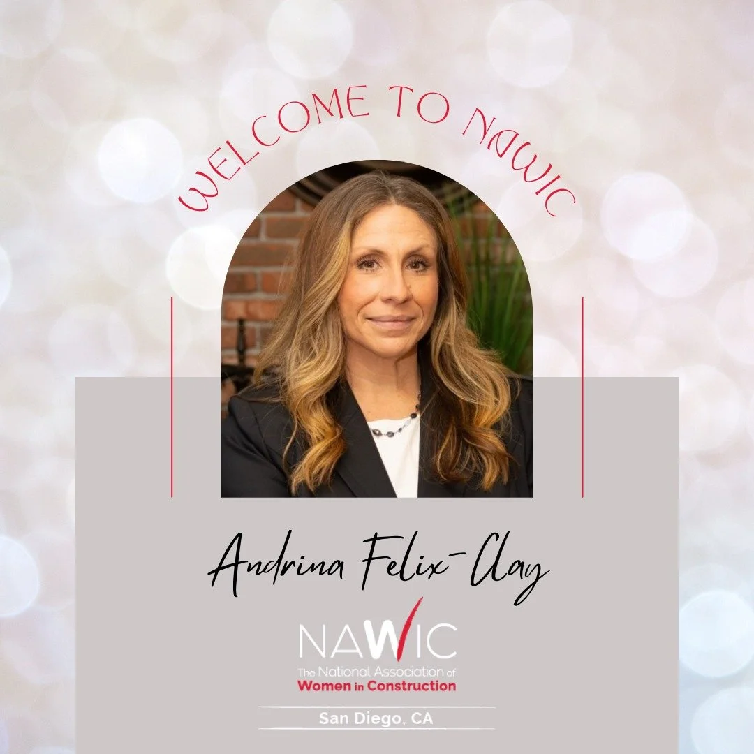 Help us welcome NAWIC San Diego's new member, Andrina Clay! With over 15 years in the construction industry, Andrina brings a wealth of experience and a heart of gold. She&rsquo;s a dedicated volunteer at animal shelters, a beach and travel enthusias