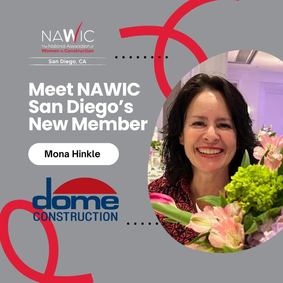 Please help us welcome Mona Hinkle from Dome Construction to NAWIC San Diego Chapter 21! 🙌 With an impressive 30 years in the construction industry, Mona is a wealth of knowledge and experience. 
Outside of work, she enjoys boating, cheering on the