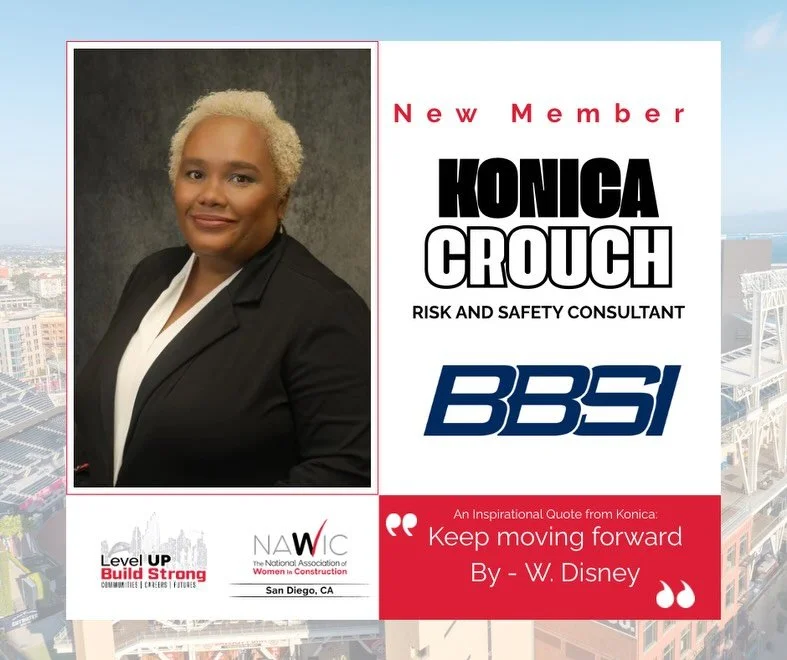 🌟 New Member Spotlight 🌟

Please join us in welcoming our newest member, Konica Crouch! 👏

🏢 Company: BBSI ￼
💼 Position: Risk &amp; Safety Consultant ￼
🏗️ Industry Experience: 18 years ￼

💬 A little about Konica:
She enjoys crocheting, reading