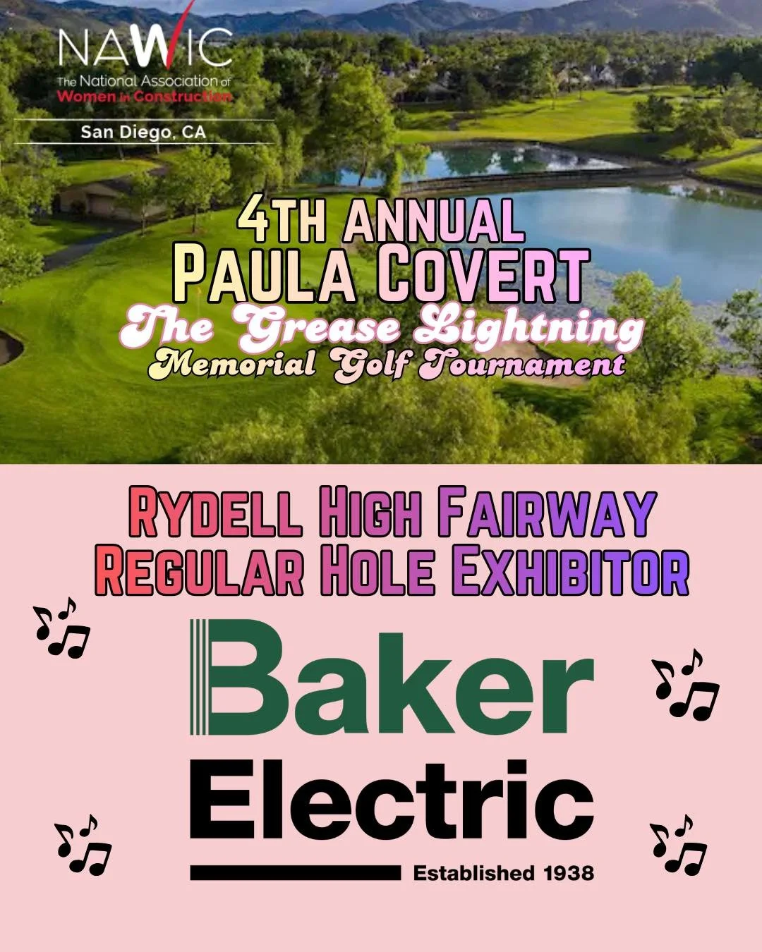 🎶 Spotlight &ndash; Regular Hole Exhibitor 🎶

🎶&rdquo;Rydell High Fairway&rdquo; 🎶

NAWIC San Diego Chapter 21 Is excited to spotlight our Regular Hole Exhibitor Baker Electric ! ⚡🏌️&zwj;♀️

Thank you for powering our tournament and helping make