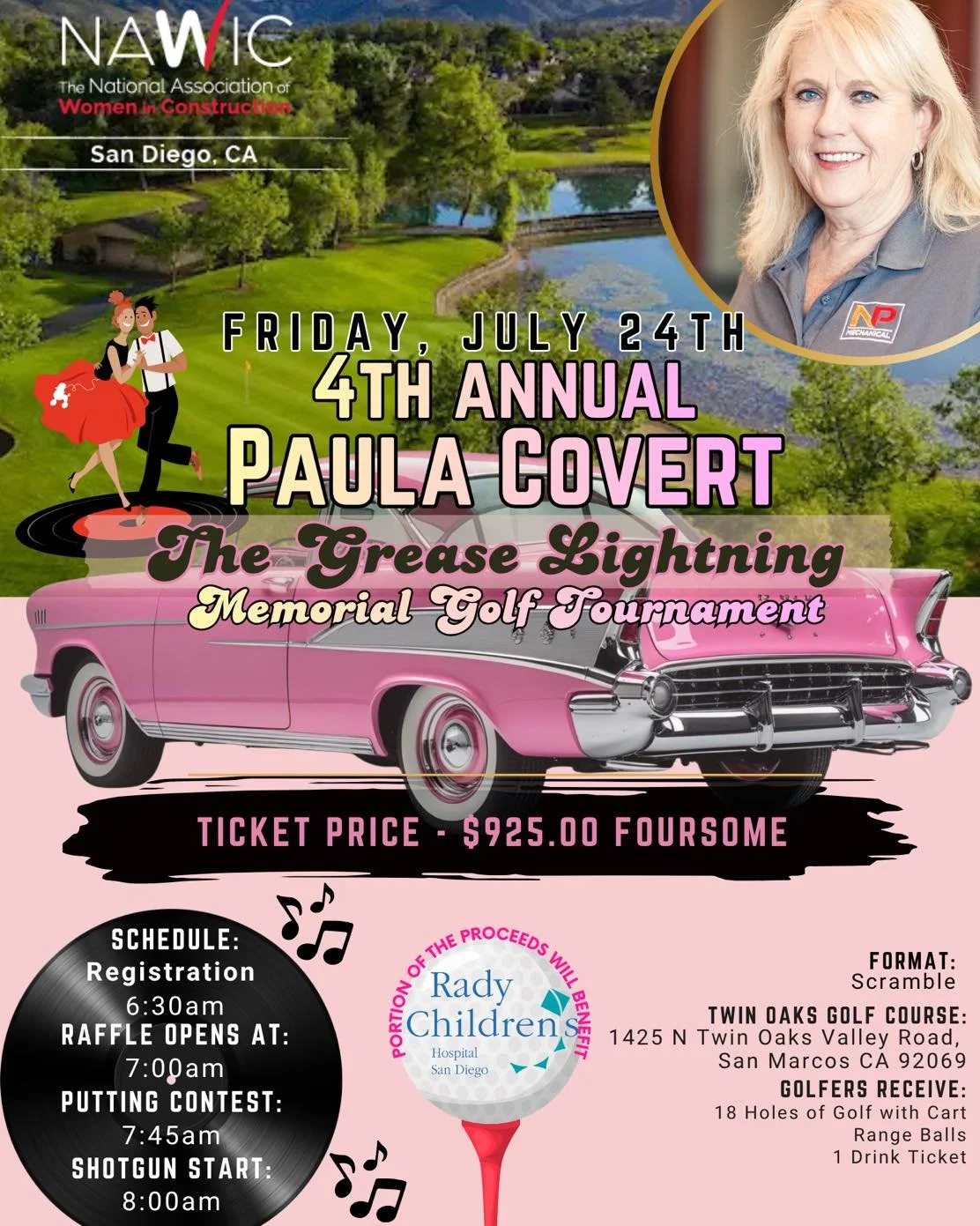 🏌️&zwj;♀️🏌️&zwj;♂️⛳️ The date is set&mdash;it&rsquo;s time to gather your foursome and dust off your clubs! ⛳️

The 4th Annual Paula Covert Memorial Golf Tournament is back! Join NAWIC San Diego Chapter 21  on Friday, July 24, 2026, for a memorable