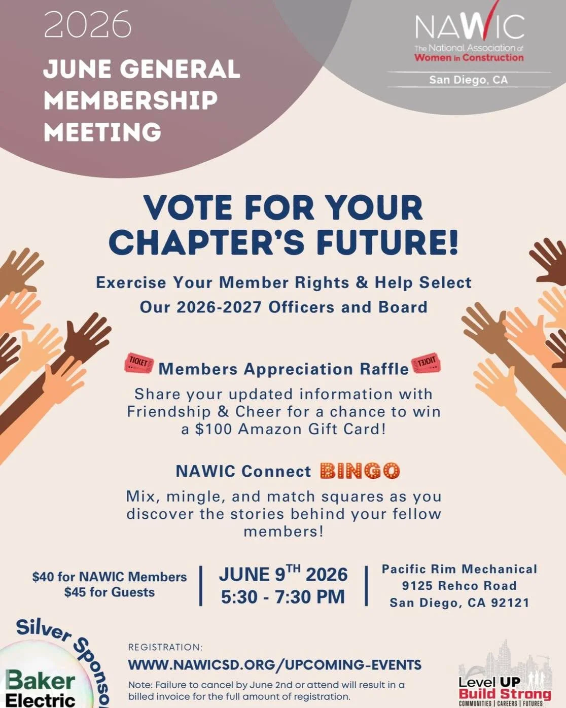 Please join us for our June General Membership Meeting on Tuesday, June 9th from 5:30 &ndash; 7:30 PM at Pacific Rim Mechanical as we come together to connect, celebrate our members, and vote for our 2026&ndash;2027 Chapter Officers and Board.

This 