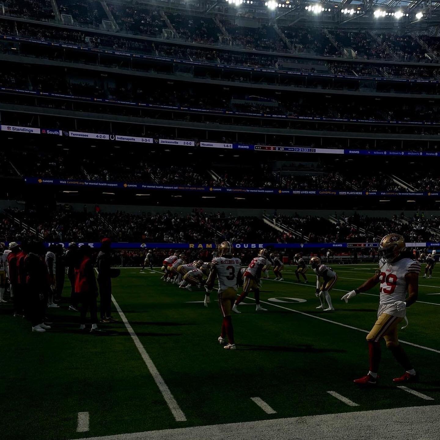 Swipe for celebratory champagne! #49ers #rams #sofi #fieldpass #suite