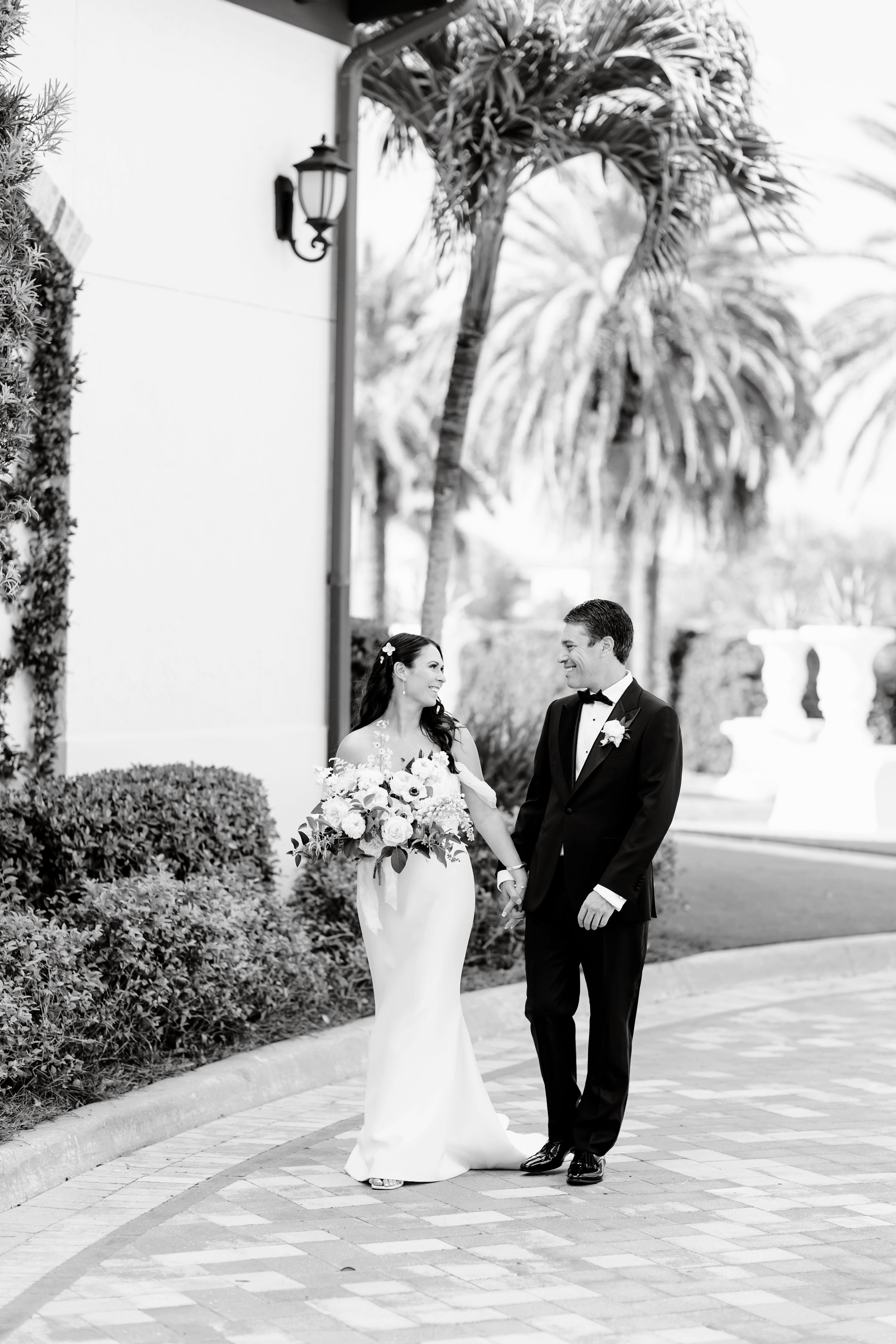 Black and white wedding portraits