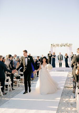 Beach wedding ceremony setup