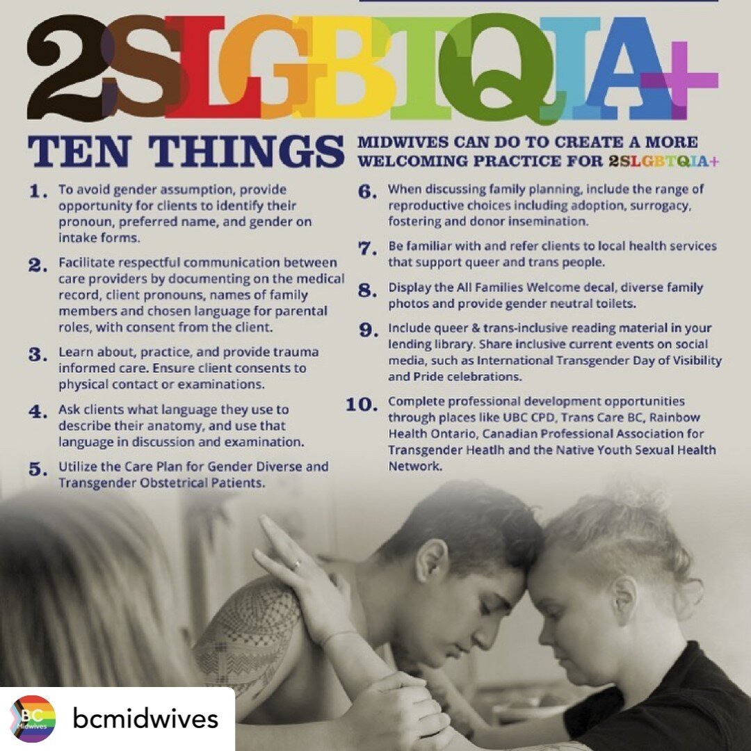 Alberta Midwives welcome all clients and provide them with compassionate, safe care.

Last month, @bcmidwives released a new resource titled &quot;10 things midwives can do to create a more welcoming practice for 2SLGBTQIA+ people.&quot; Are you a 2S