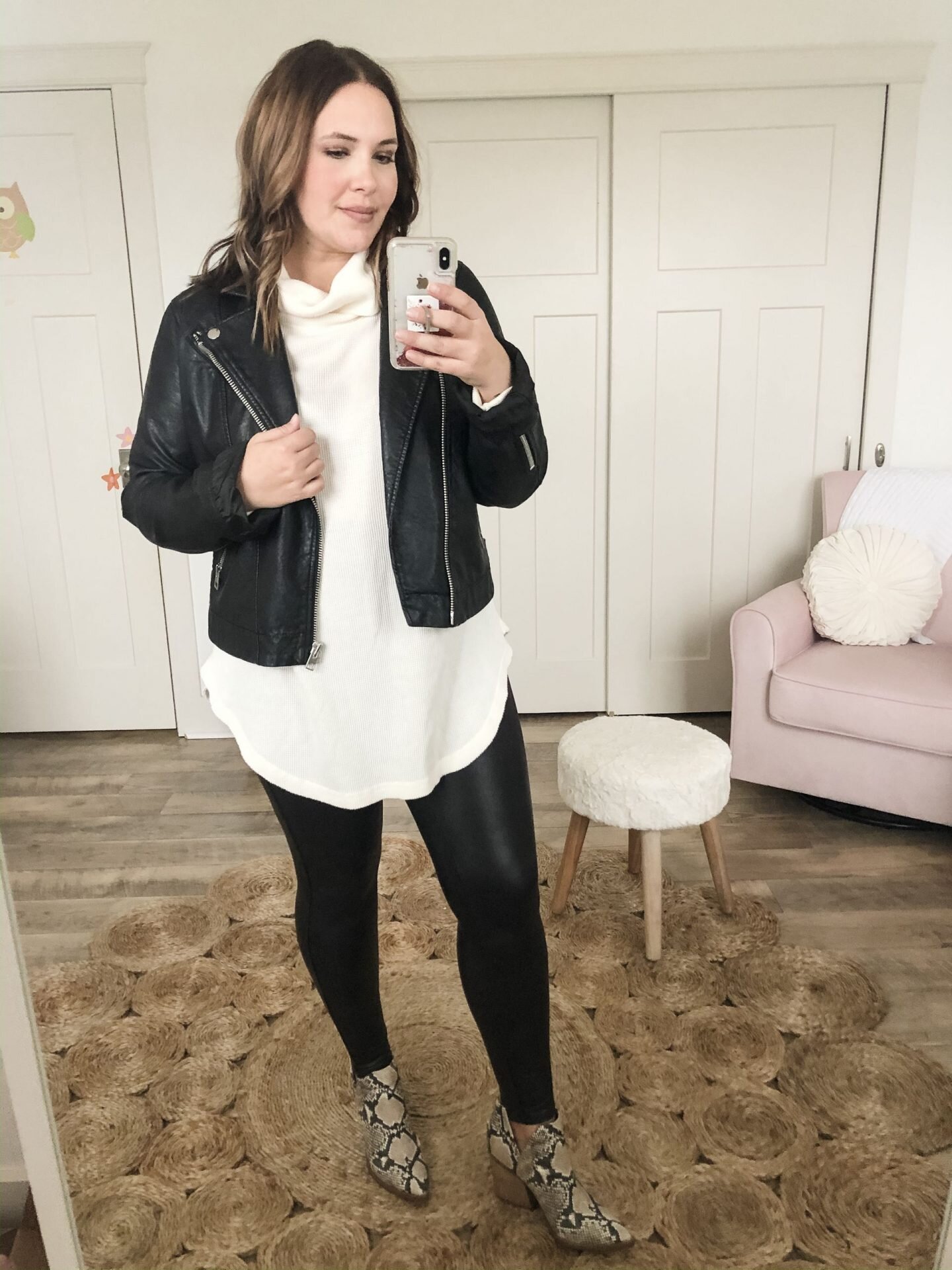Spanx Faux Leather Leggings Styled Multiple Ways — Mommy In Heels