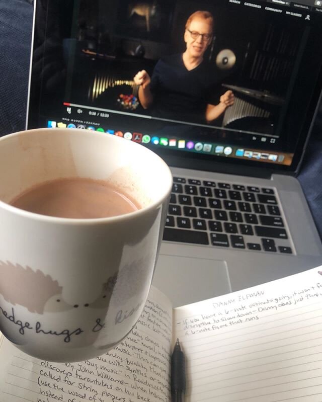 Today I&rsquo;m working on the Danny Elfman masterclass for film music and sipping on some hot chocolate. How&rsquo;s your Saturday? #dannyelfman #masterclass #filmmusic #hotchocolate #quarantineactivities #composer