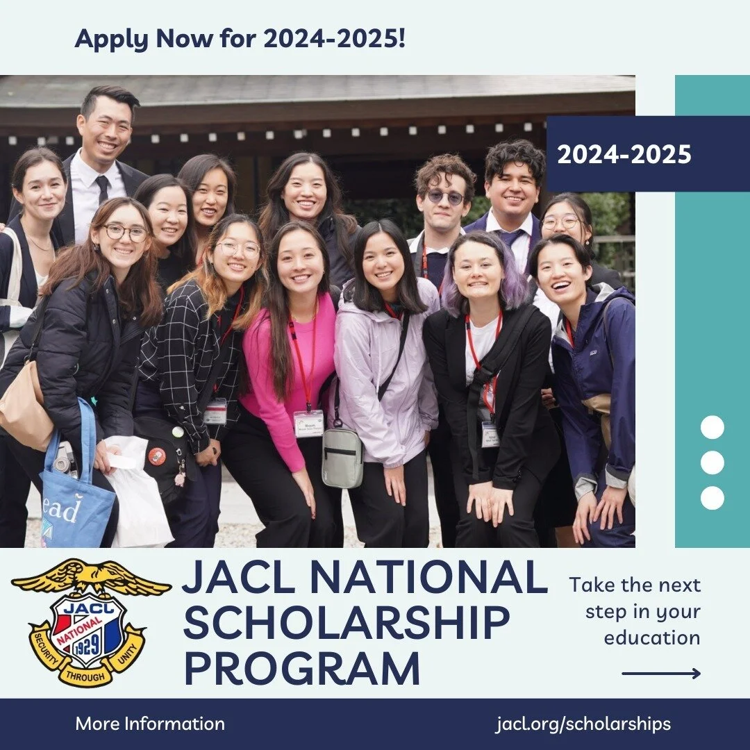 We are happy to announce that the 2024 JACL National Scholarship Applications are now available! The JACL offers approximately 30 scholarships each year for students who are incoming freshmen, undergraduates and graduates, and creative/performing art