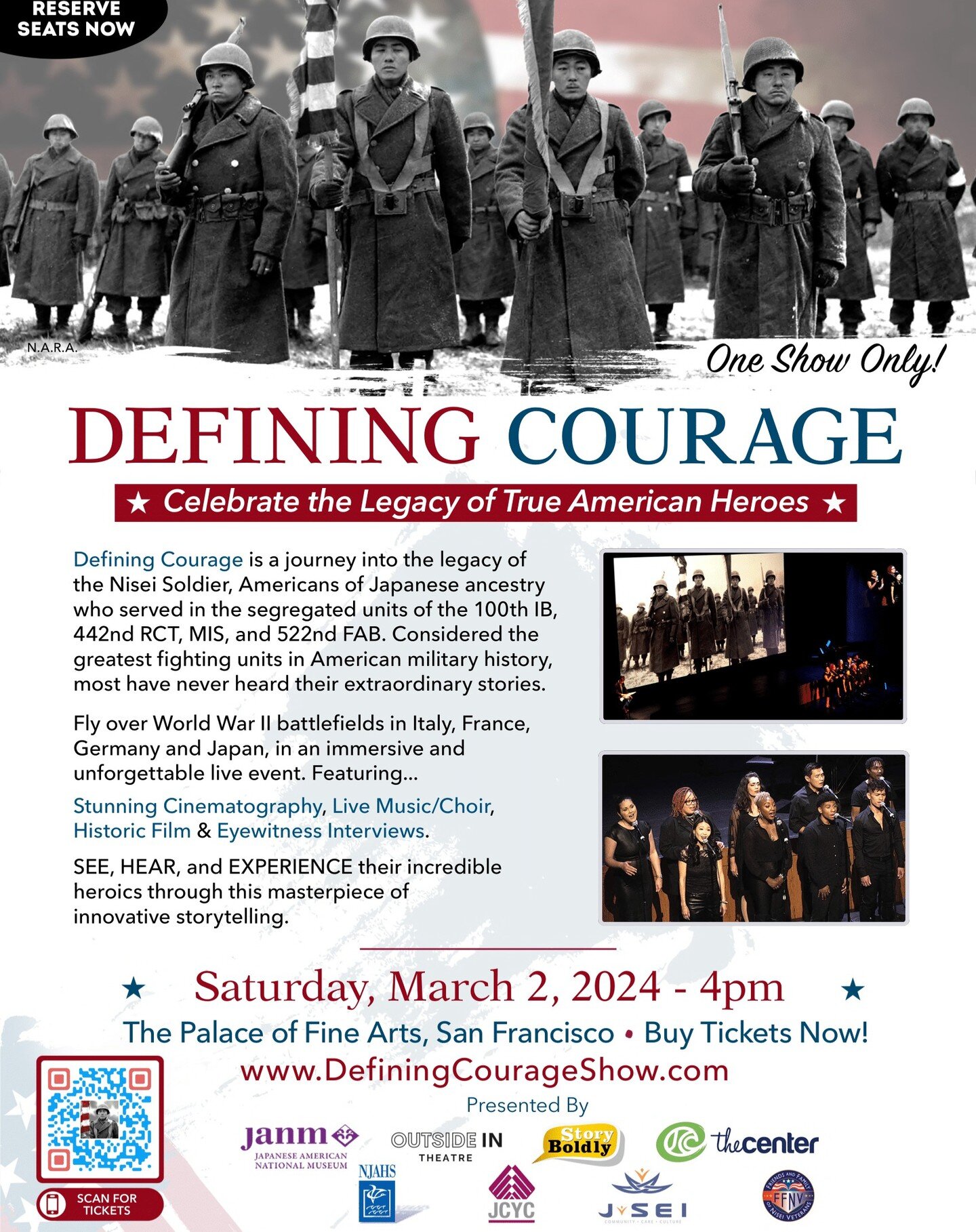 Defining Courage is coming to San Francisco! Tickets are available now for the one and only March 2nd show. Get your tickets now at https://definingcourageshow.com/ or the link in bio!