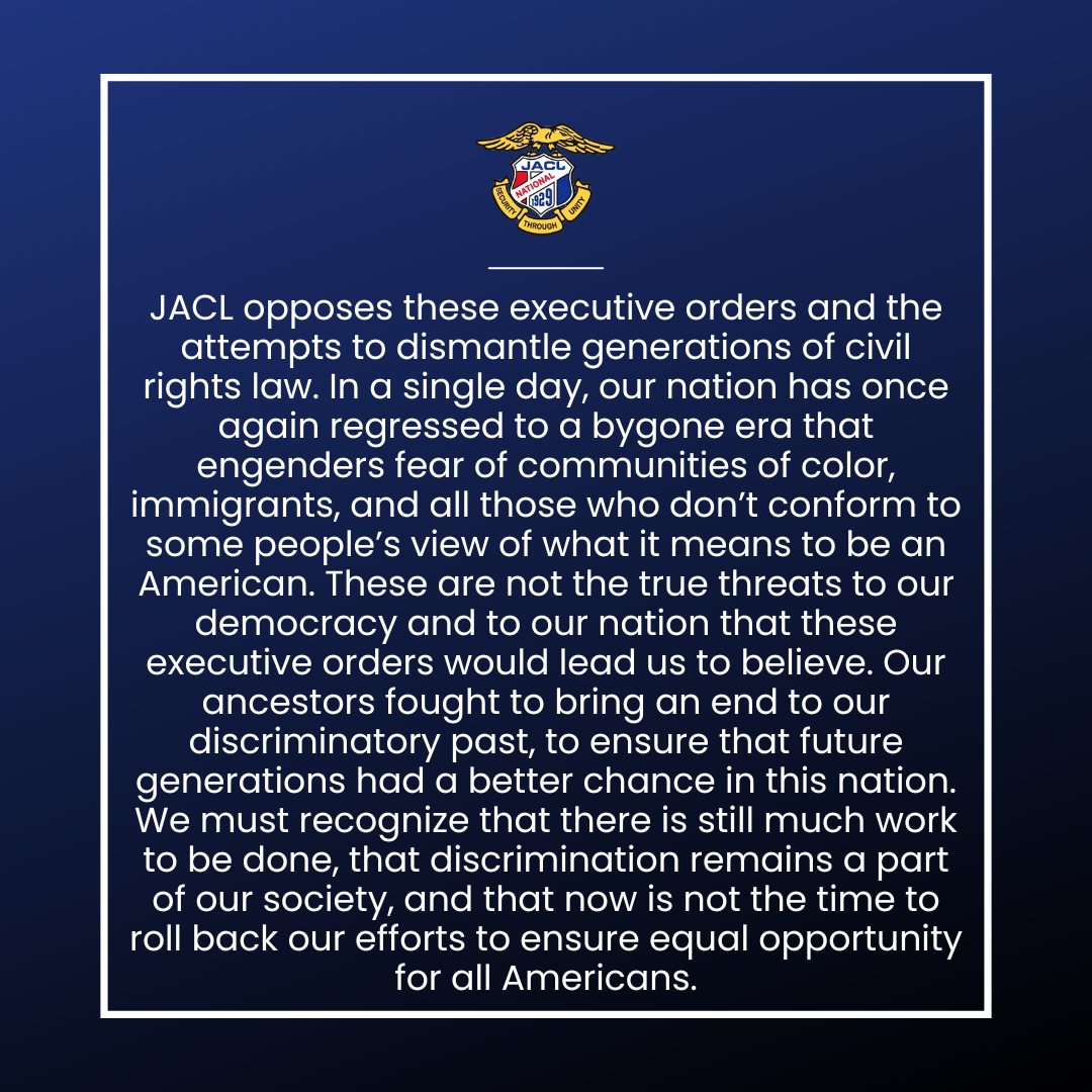 JACL Responds to President Trump’s Inaugural Executive Orders