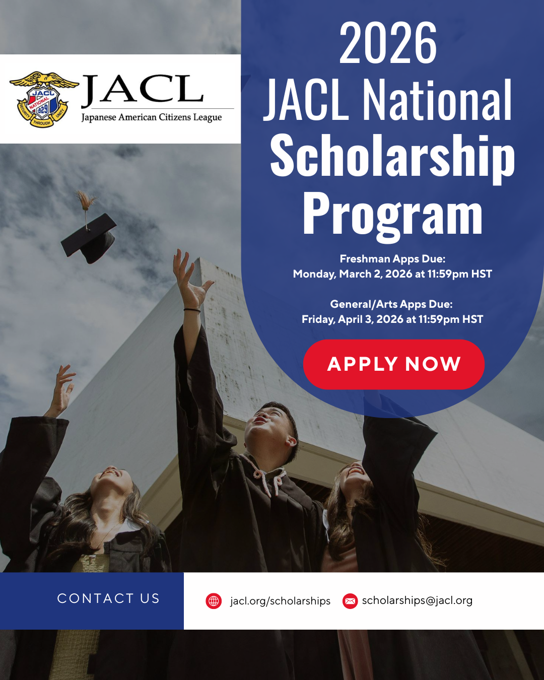 2026 JACL National Scholarships - Freshman Applications DUE
