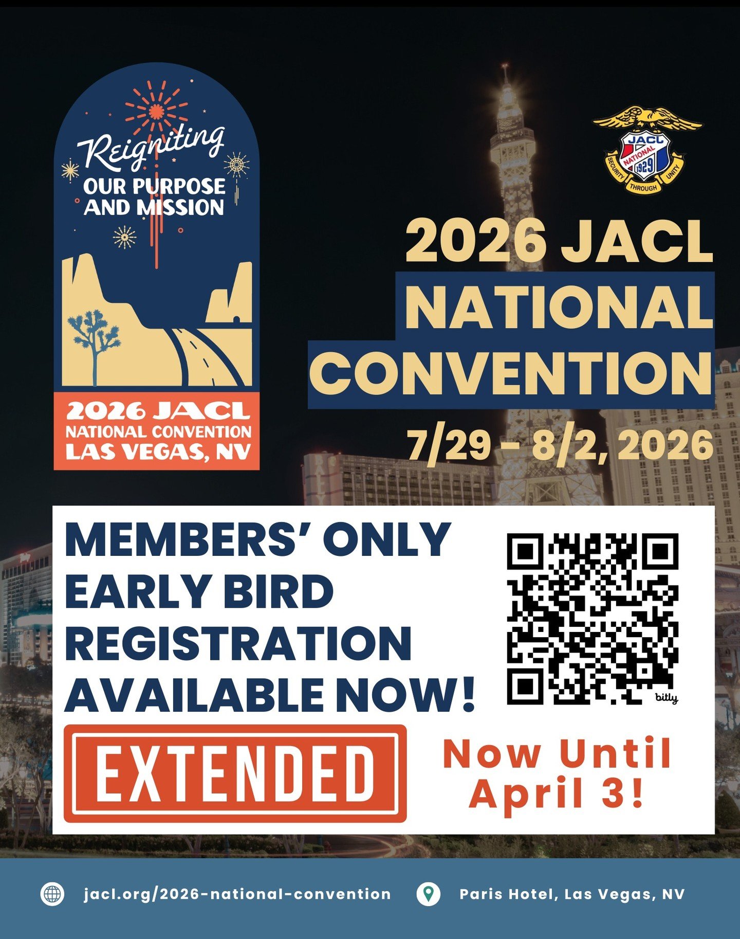 Early Bird Registration Extended?! 👀 

Early-bird registration is now available through Friday, April 3! Join us at the Paris Las Vegas this summer as we delve into "Reigniting Our Purpose and Mission." Register for convention, preview the