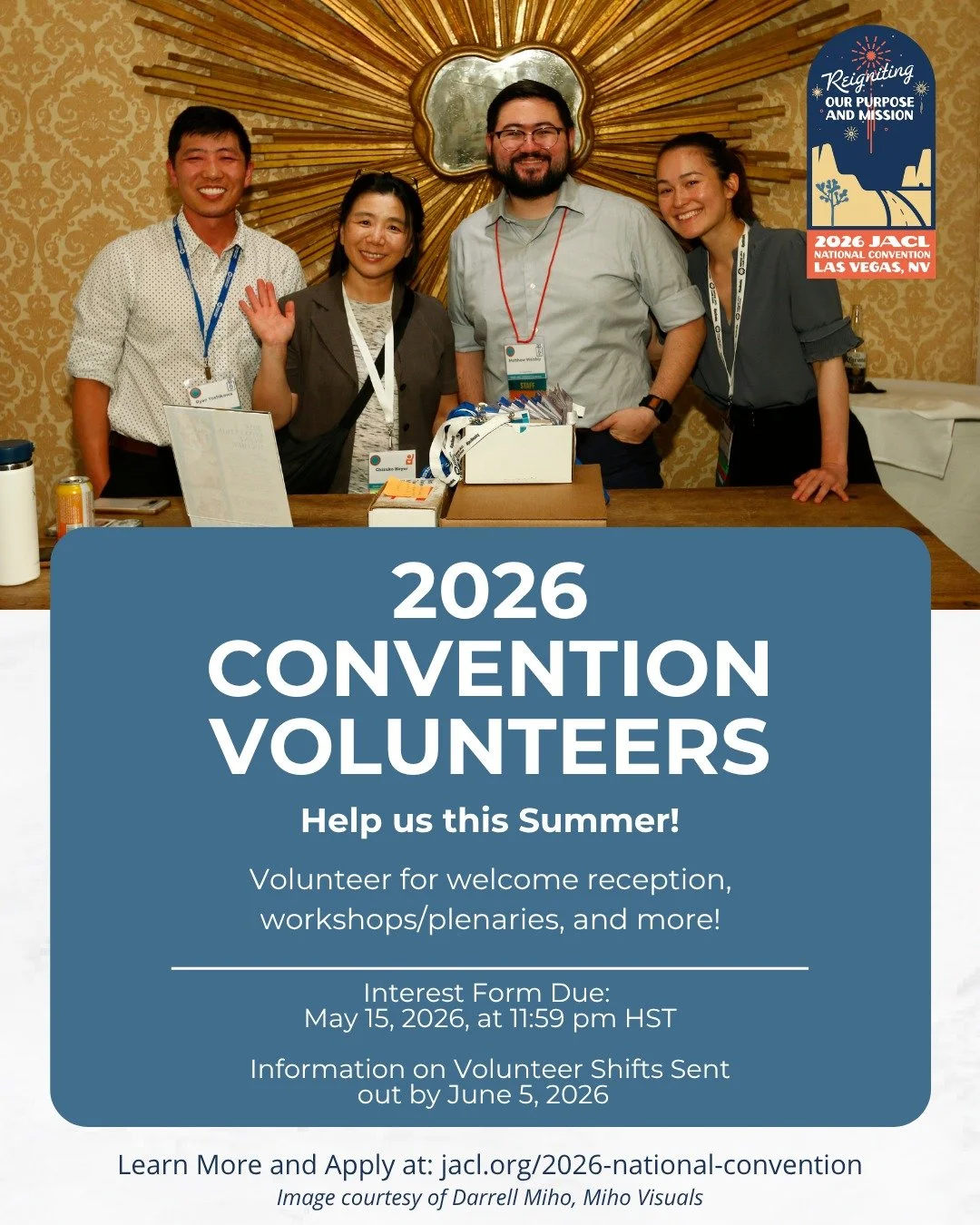 📣 Calling volunteers and exhibitors! 

Join us this summer in Las Vegas! Volunteer to help us run this year's convention or be a part of our exhibit hall to showcase your skills, business, or organization. Help make our 2026 convention unforgettable