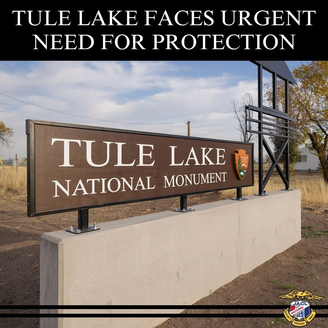 The JACL applauds the inclusion of the Tule Lake Segregation Center on the National Trust for Historic Preservation's 11 Most Endangered Historic Places List. Other historic sites listed include Angel Island Immigration Station, Ben Moore Hotel, and 