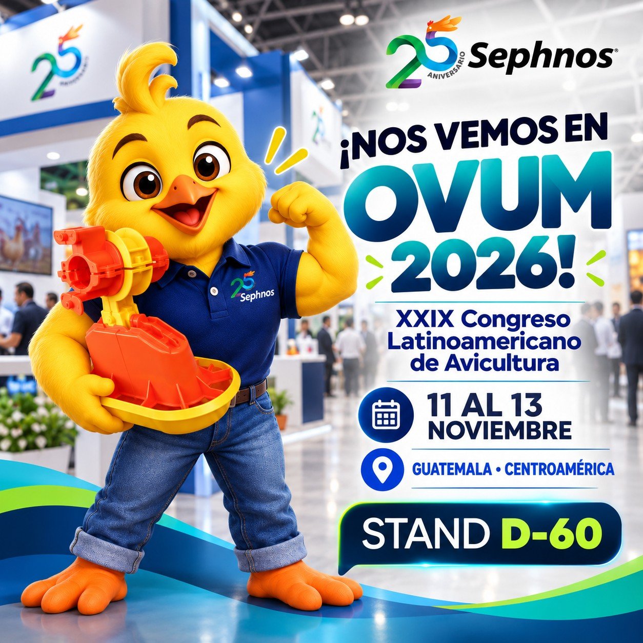 🐥💙 &iexcl;La innovaci&oacute;n av&iacute;cola nos re&uacute;ne en OVUM 2026!

En Sephnos celebramos 25 a&ntilde;os creando soluciones para el sector pecuario y queremos encontrarnos contigo en uno de los eventos m&aacute;s importantes de la industr