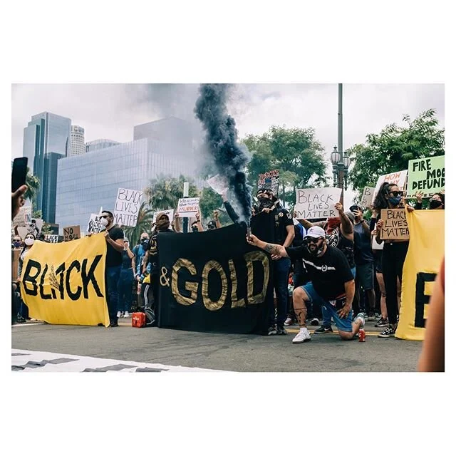 June 6th, 2020 - Black &amp; Gold for Black Lives Matter
.
.
.
.
.
.
.
#justiceforgeorgefloyd #dtla #peacefulprotest #blm #nojusticenopeace #protest  #fujifilm #fujixpro3 #xpro3 #fuji23mmf2 #fujilove #fujifeed #lafc