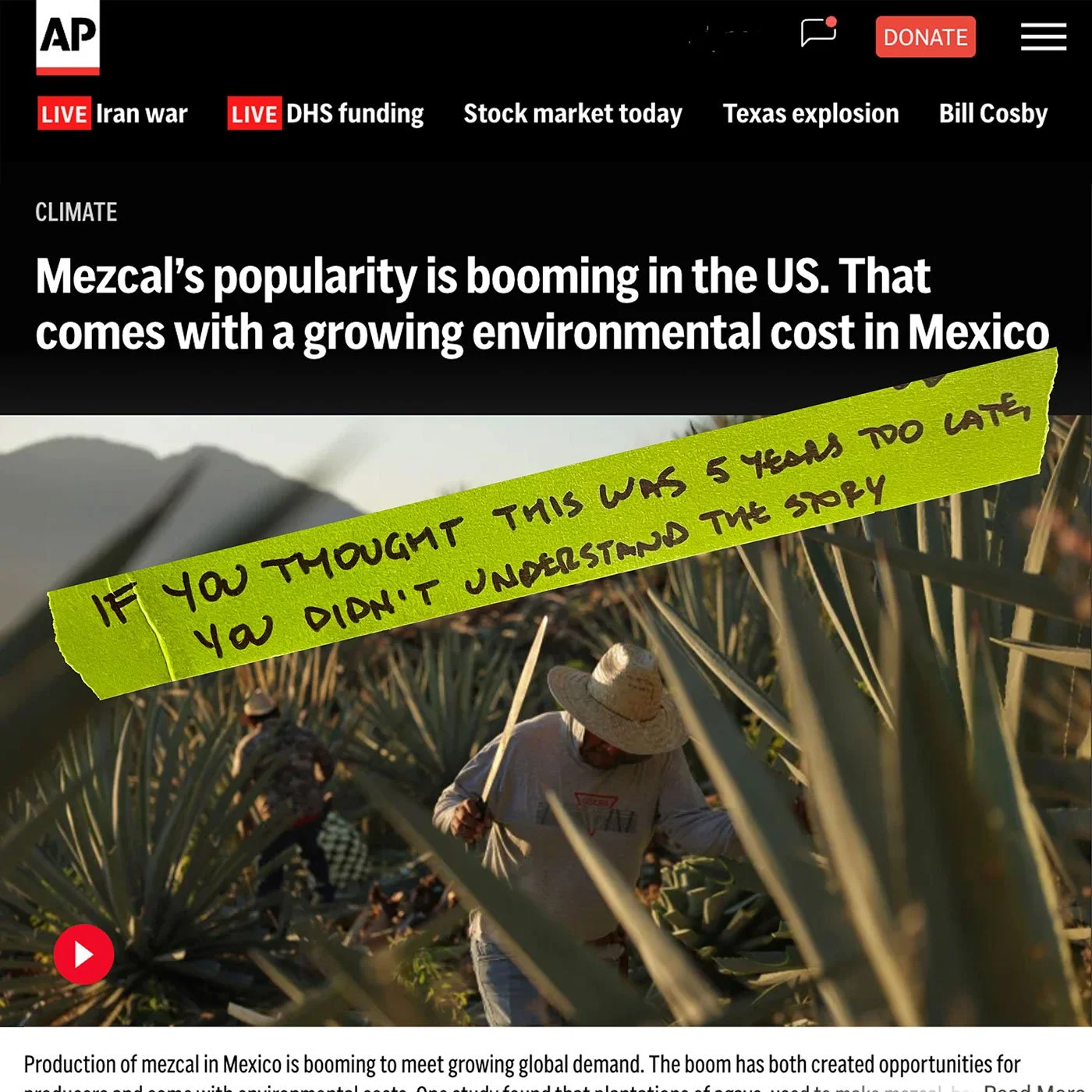 Those Mezcal stories in the AP News