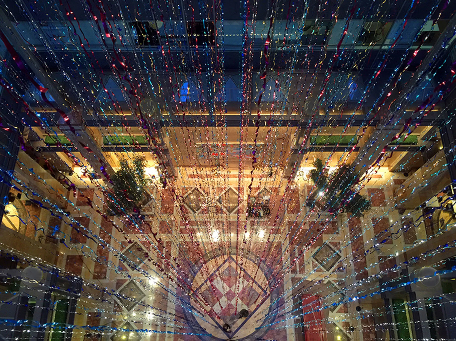 The Light Between public art installation in Boston, MA featuring aluminum ribbon by Anne Patterson. Photo credit: Aram Boghosian