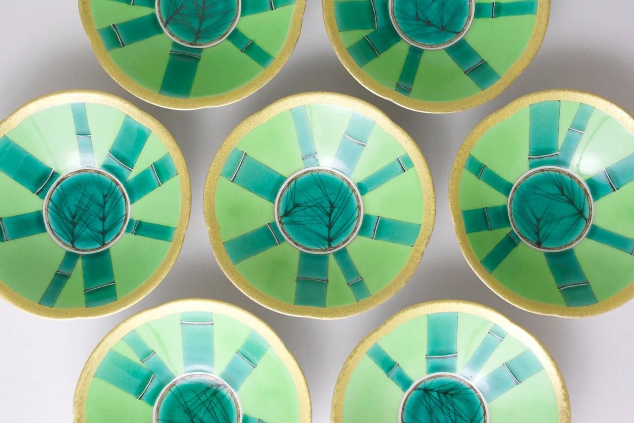 南 絢子 竹 松 組皿 九谷焼 陶芸