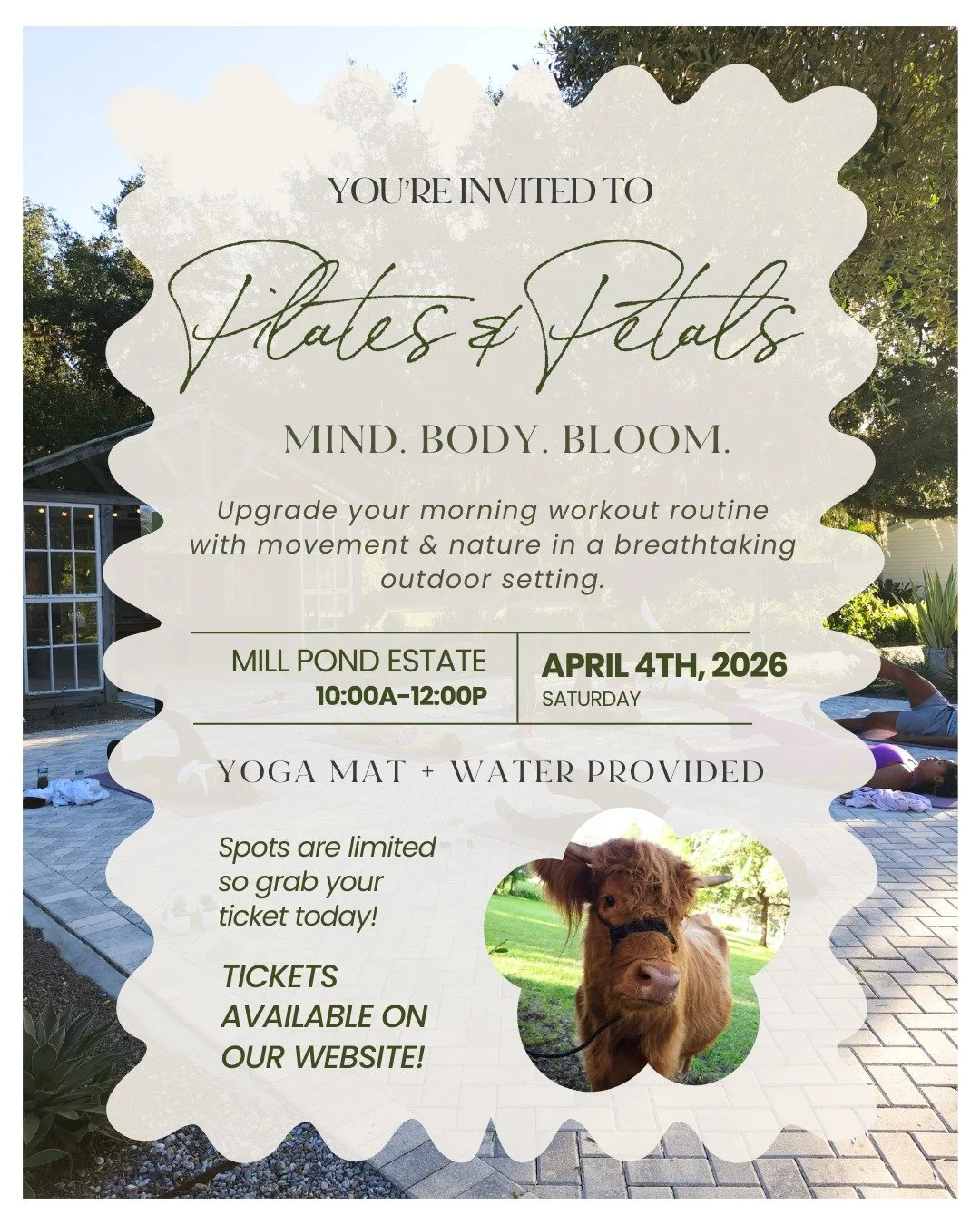 Join us for our next Pilates and Petals on Saturday, April 4th from 10:00am-12:00pm ✨

Start your Saturday with an invigorating, full-body Pilates session followed by a curated tea experience with light bites 🫖 And make sure to stick around to creat