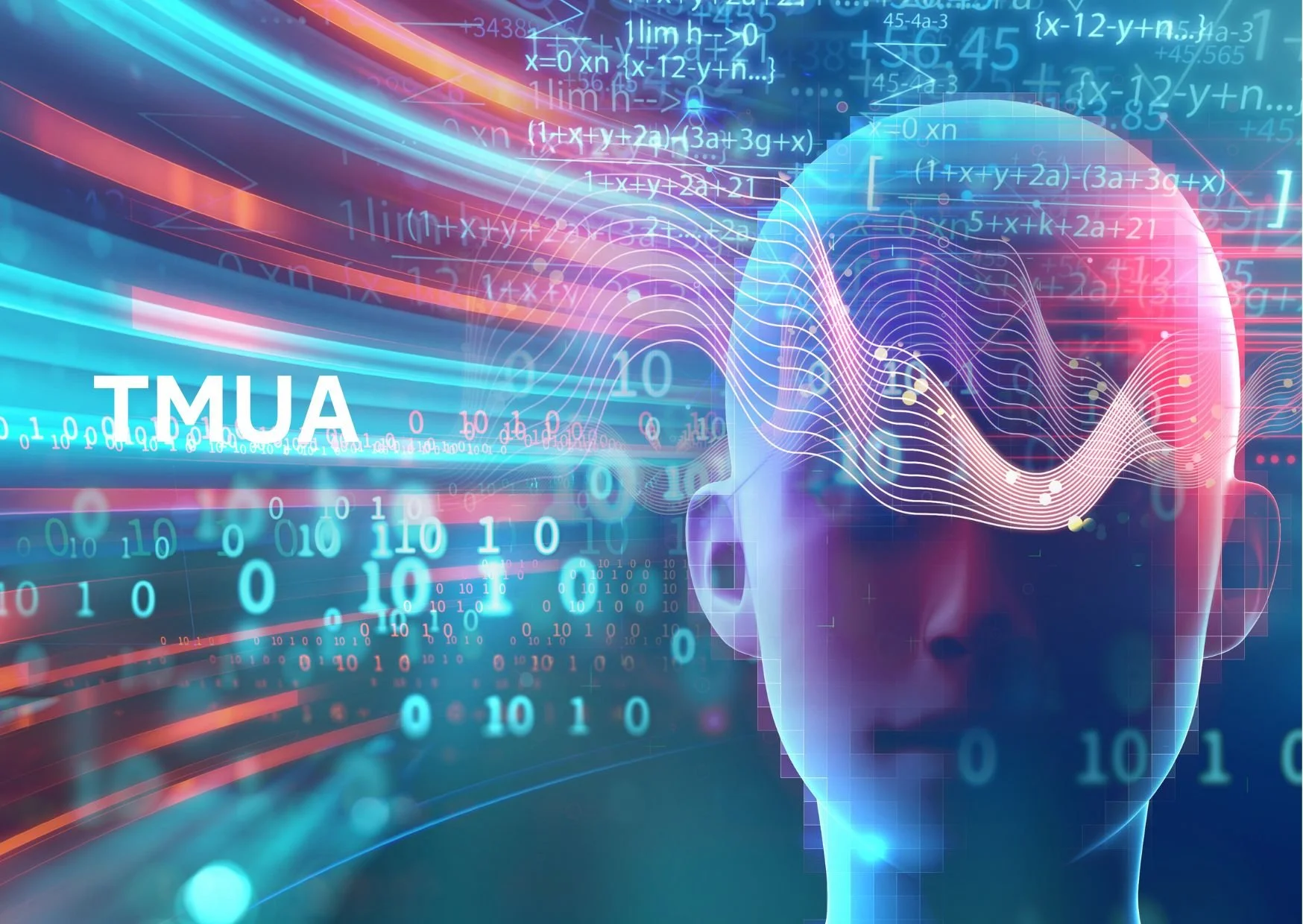 Image symbolising maths and computer science coding with the text 'TMUA'