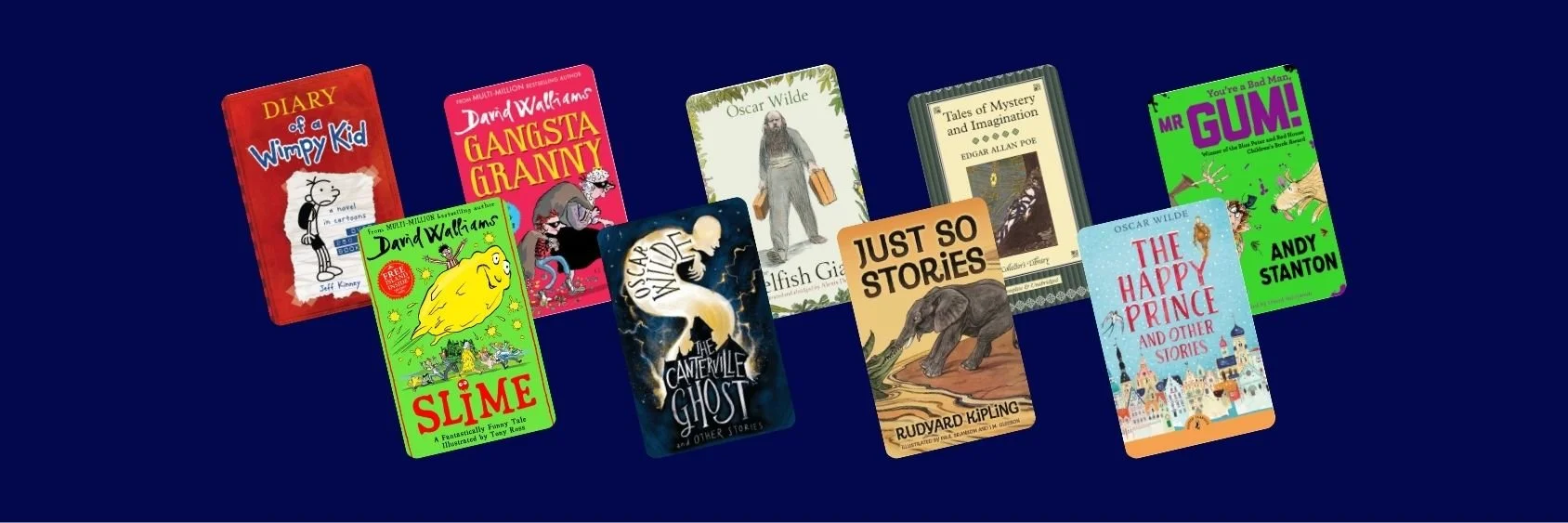 Diary of a Wimpy Kid, Slime, Gangsta Granny and other 11+ recommended reading for reluctant readers by U2 Tuition against a navy background
