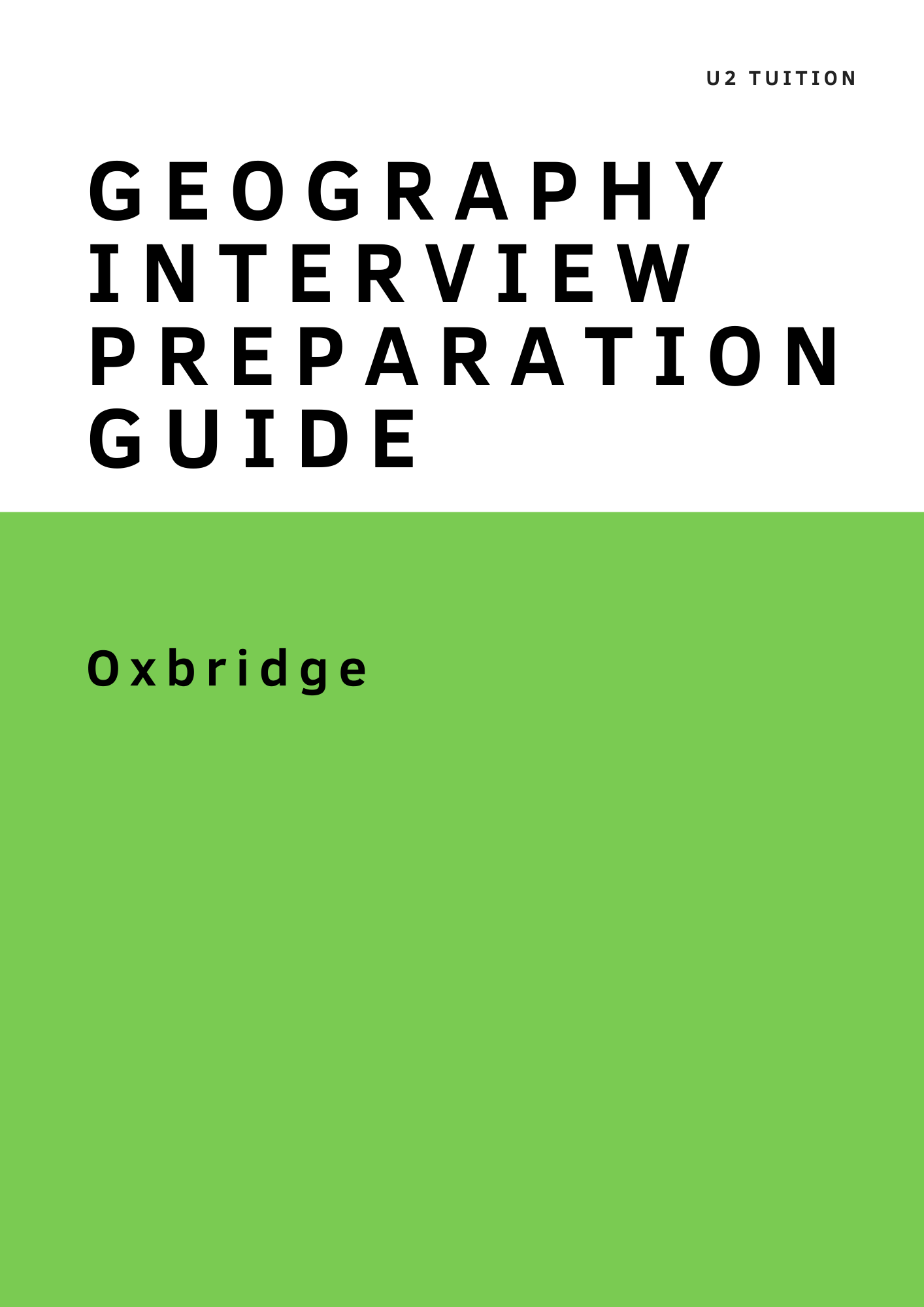 Oxbridge Geography Interview Pack