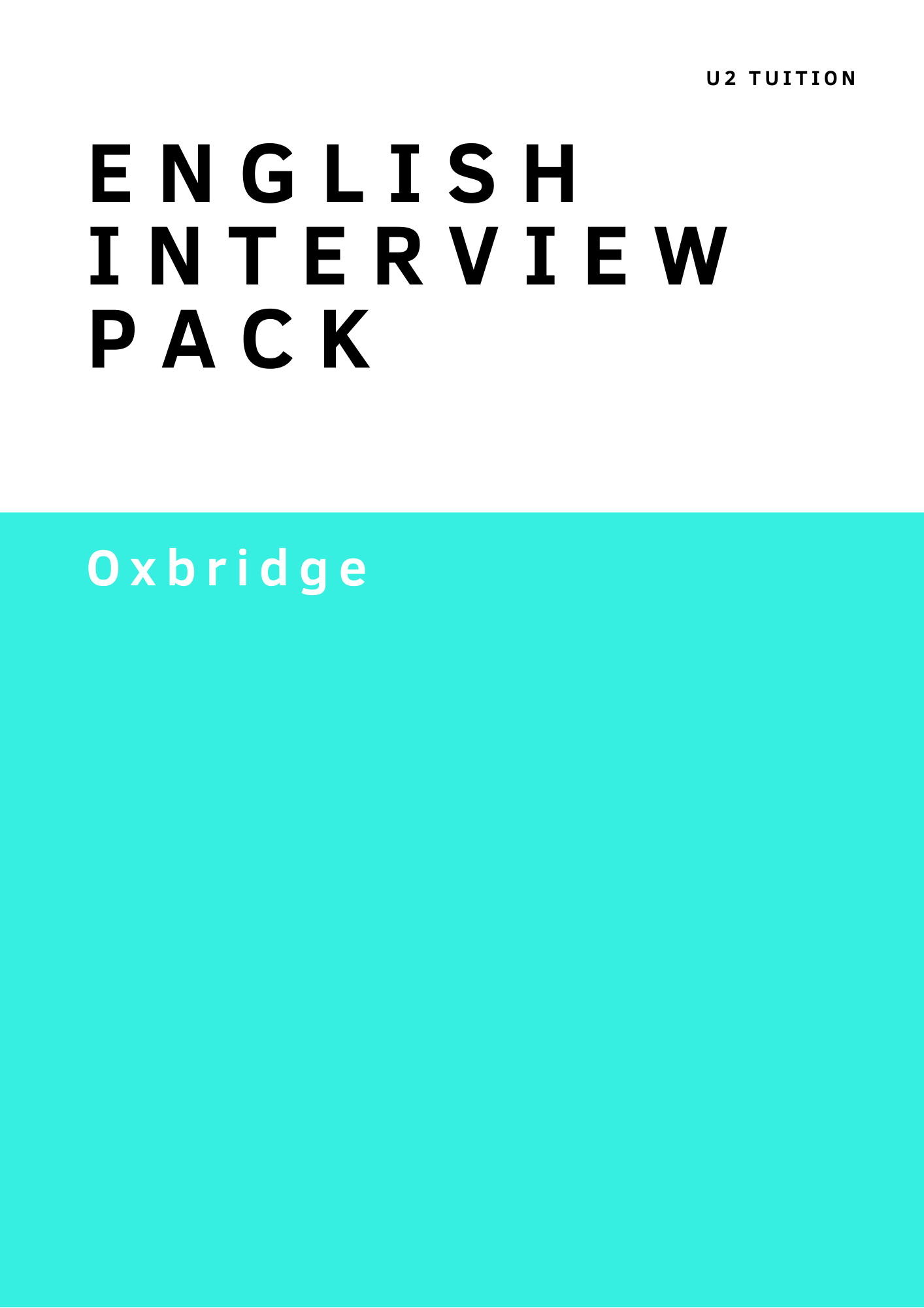 Oxbridge English Interview Pack