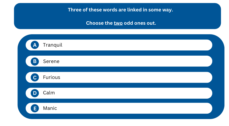 Example GL Verbal Reasoning Question.