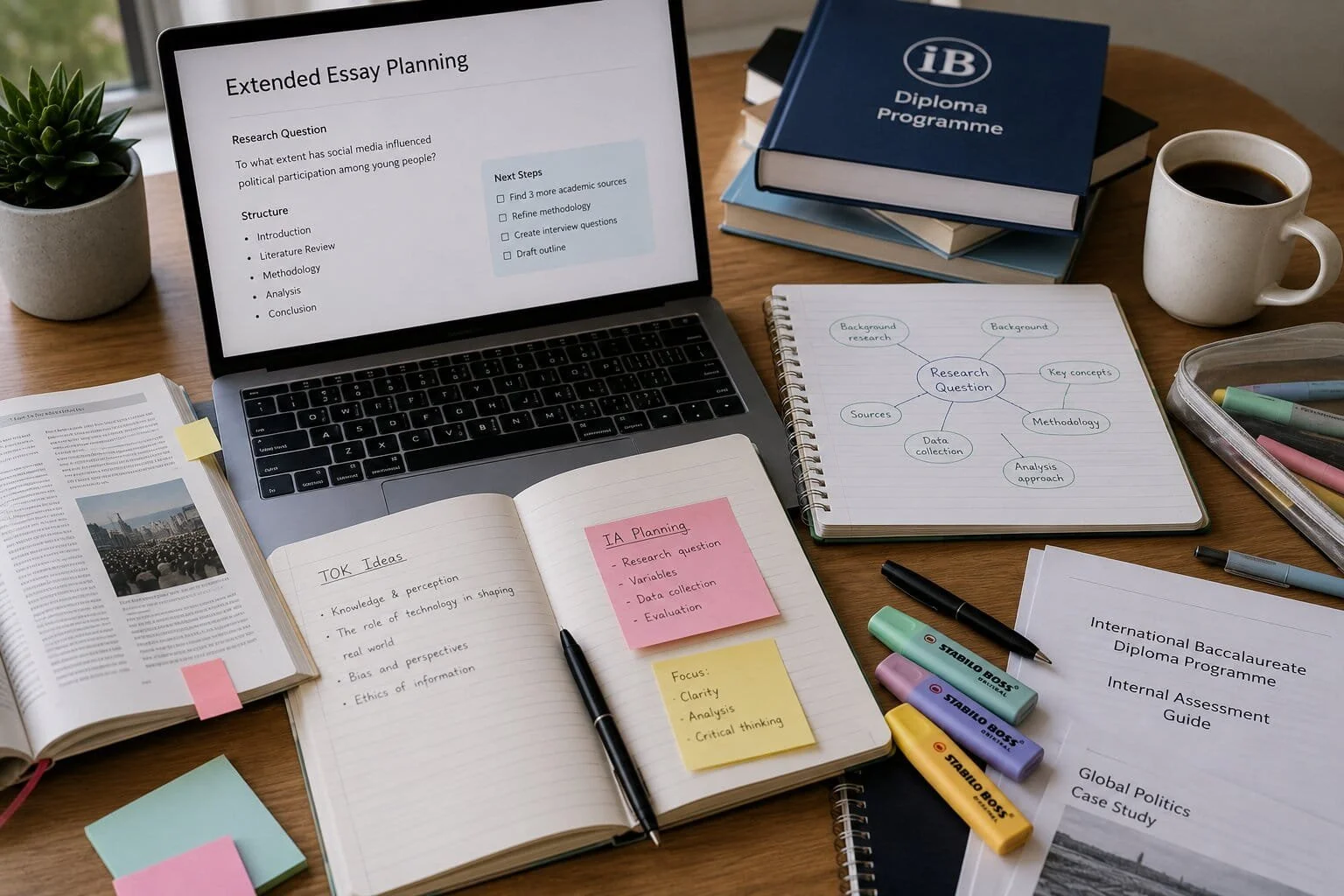 International Baccalaureate (IB) study resources for Extended Essay planning, Internal Assessments and private tutoring support.