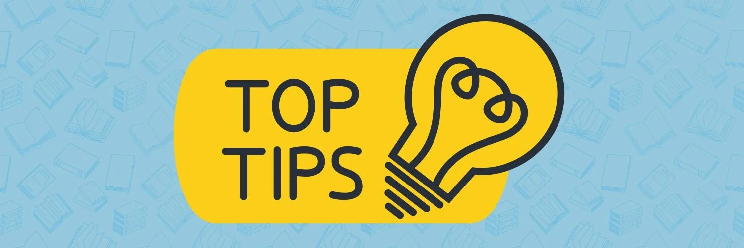 The words 'Top Tips' in yellow with a lightbulb against a U2 Tuition blue background