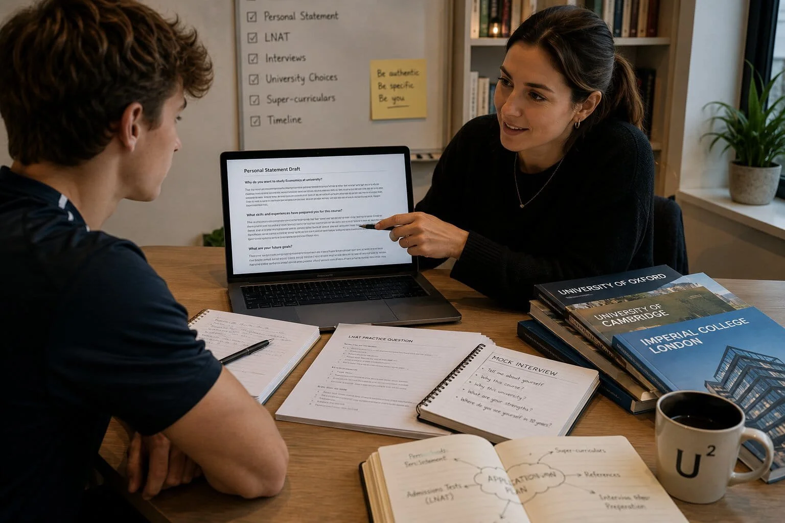 University admissions tutor supporting an elite student-athlete with a personal statement, admissions preparation and competitive university application.