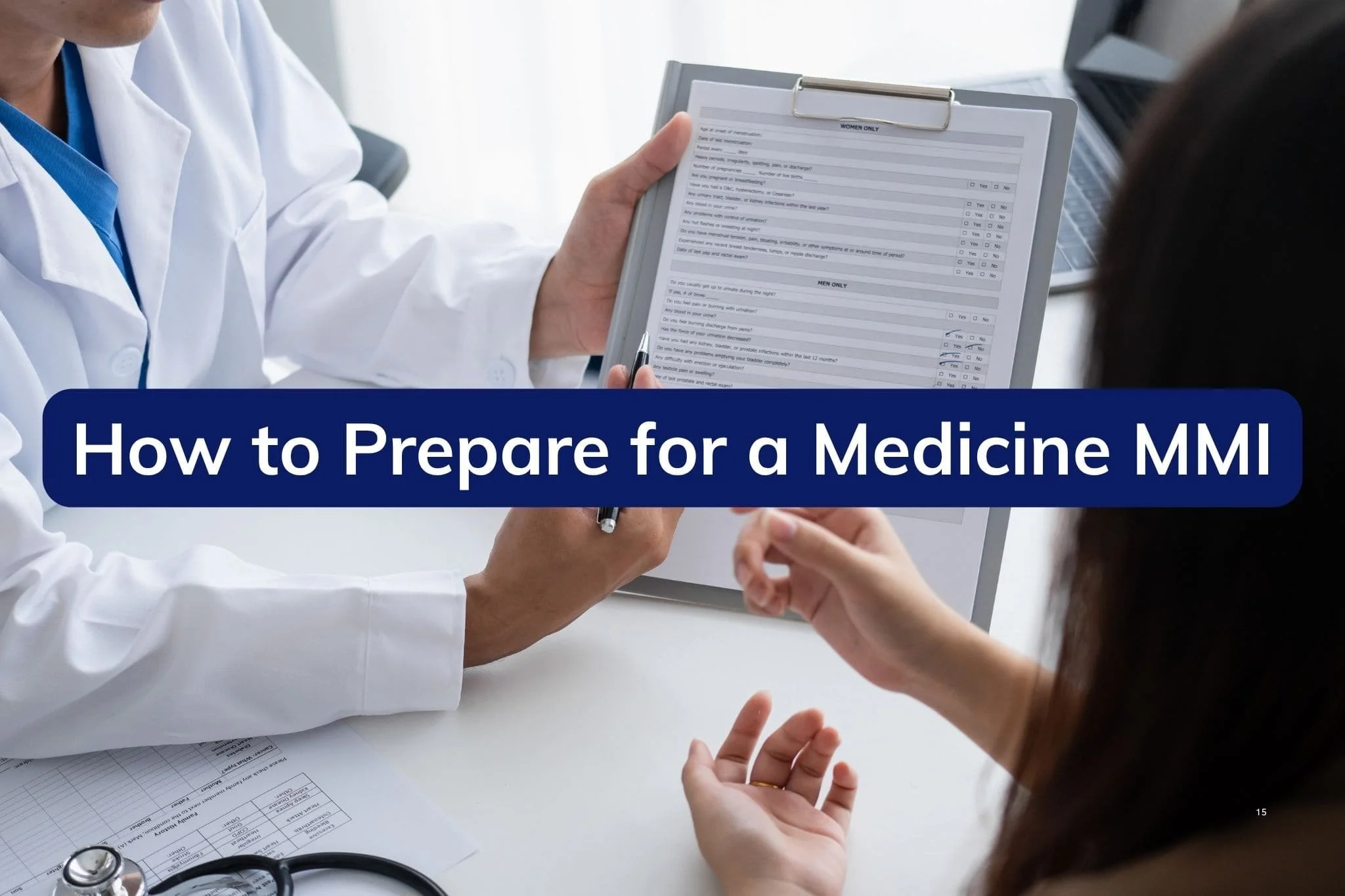Medicine MMI interview preparation with doctor and medical school applicant discussing an MMI scenario