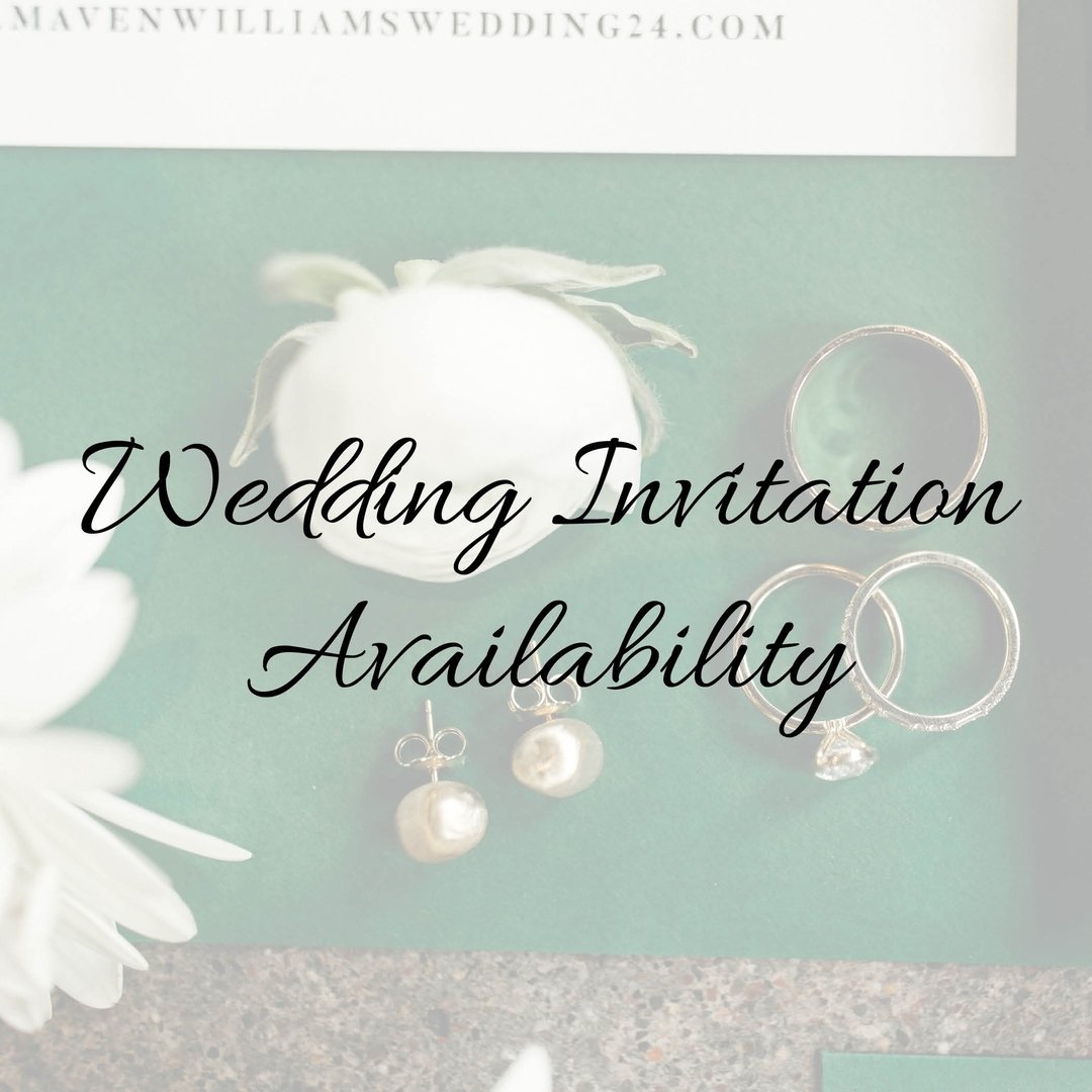 As the wedding season heats up, we wanted to share our current availability! We have open dates for August wedding invitations and plenty of dates available for fall weddings. If you want your invitations and day-of wedding stationery to be as unique