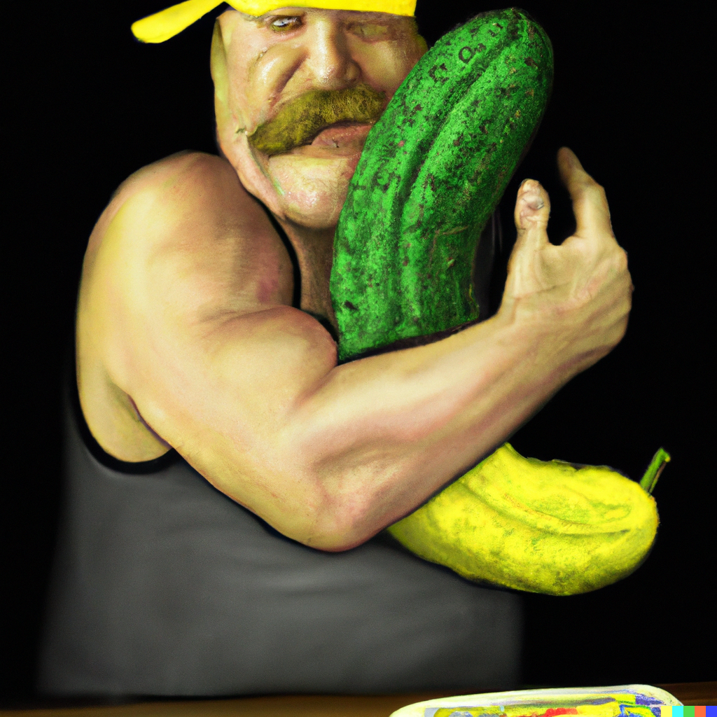 DALL·E 2022-10-19 13.17.31 - Self portrait of Hulk Hogan hugging a pickle..png