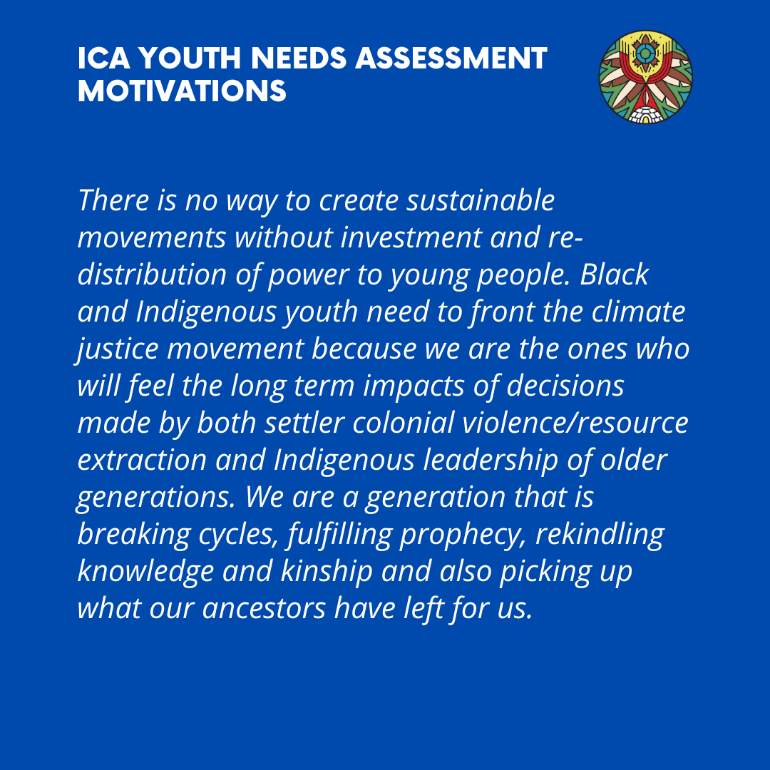   There is no way to create sustainable movements without investment and re-distribution of power to young people. Black and Indigenous youth need to front the climate justice movement because we are the ones who will feel the long term impacts of de