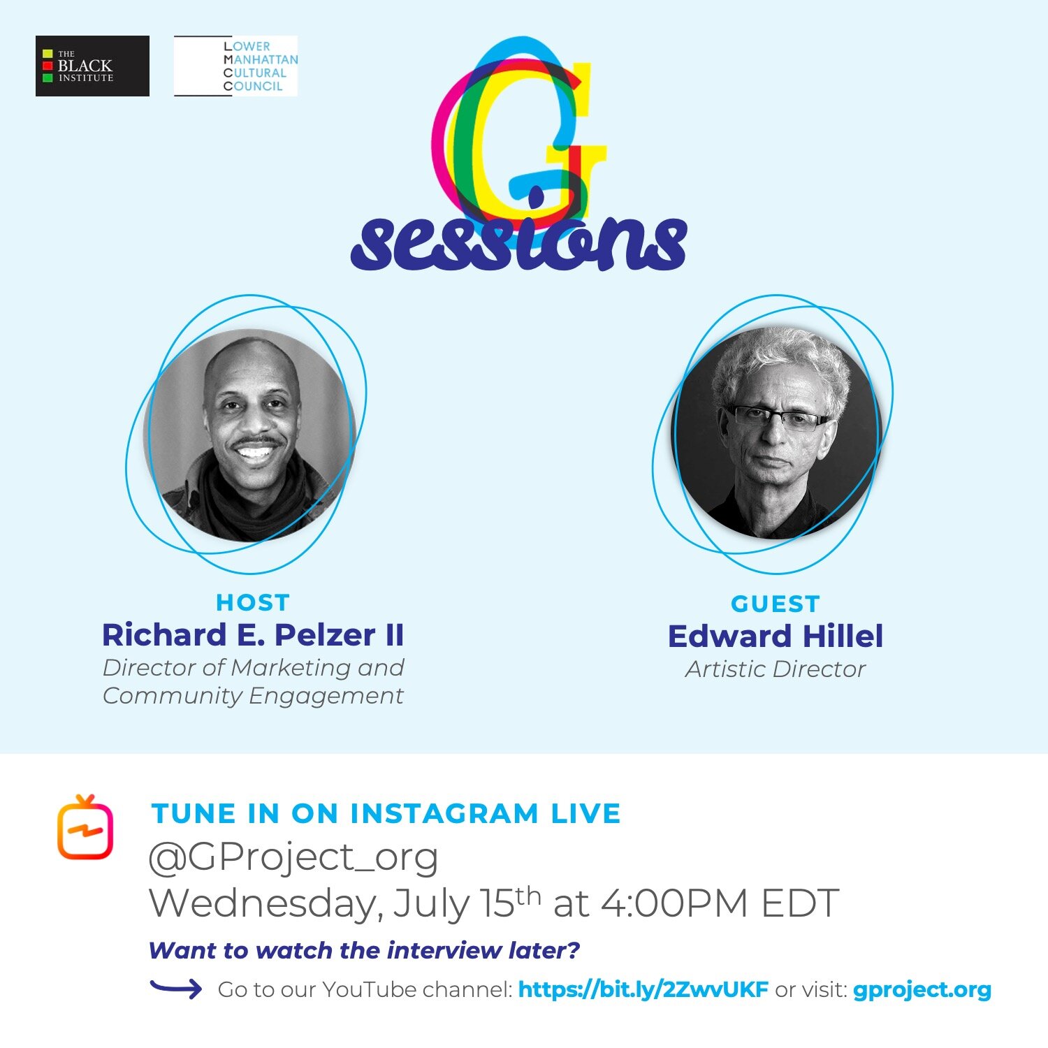 (G) Sessions on IG TV with Richard E. Pelzer II and Edward Hillel