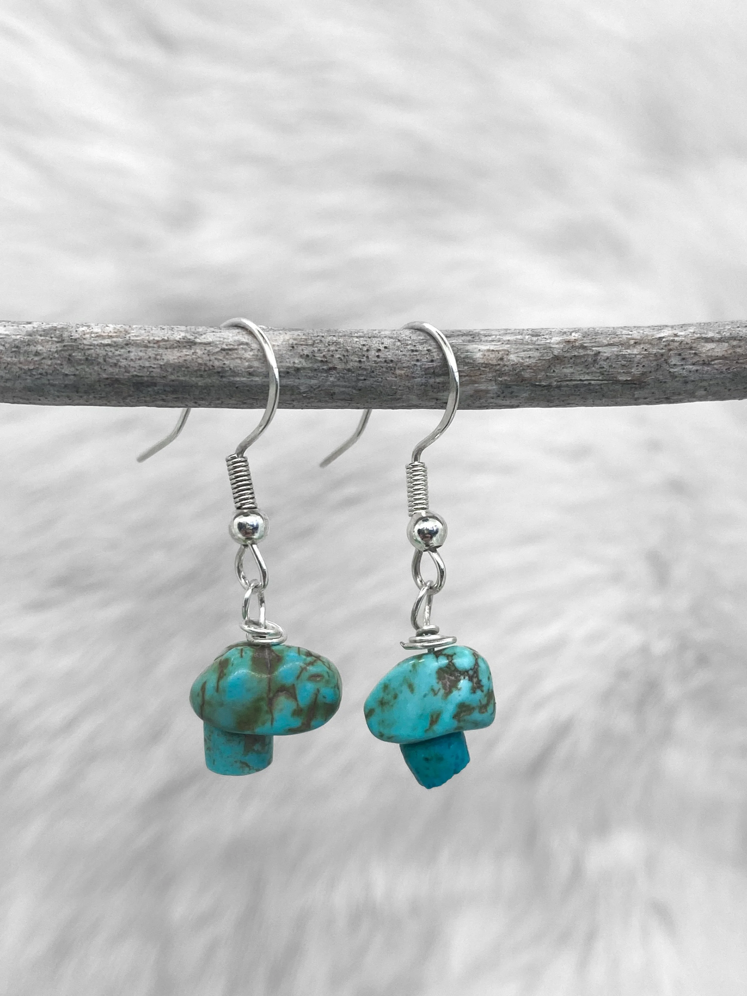 Turquoise Stack Crystal Drop Earrings