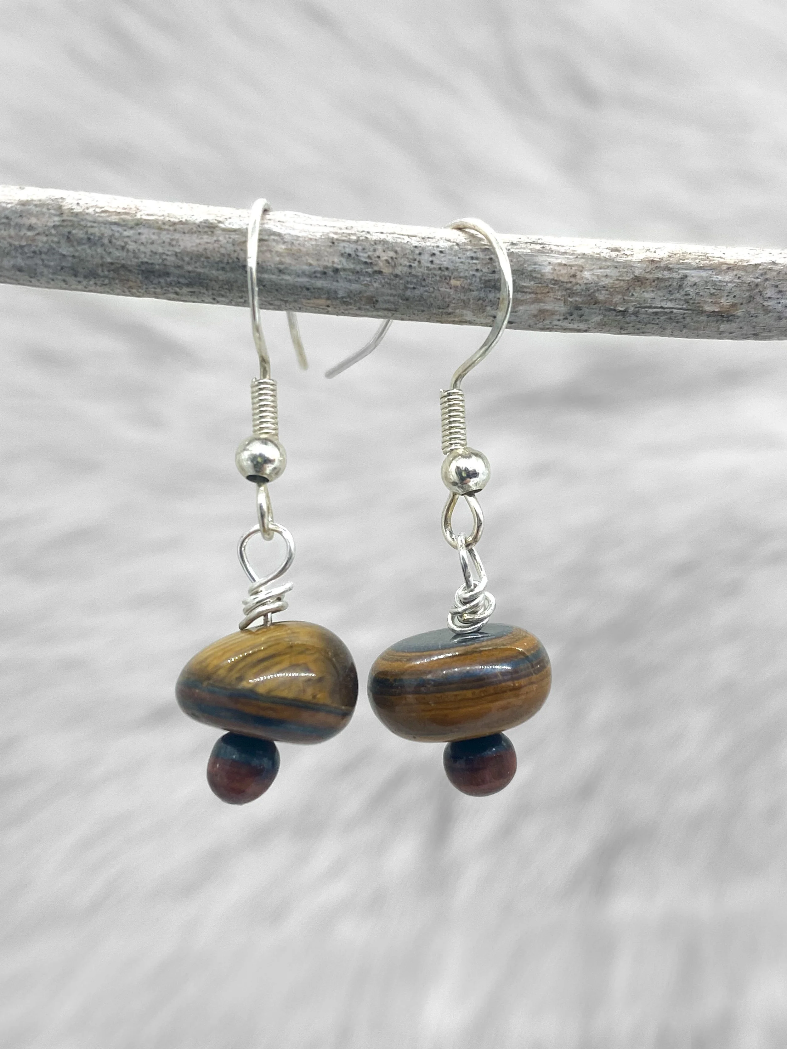Tiger’s Eye  Crystal Drop Earrings