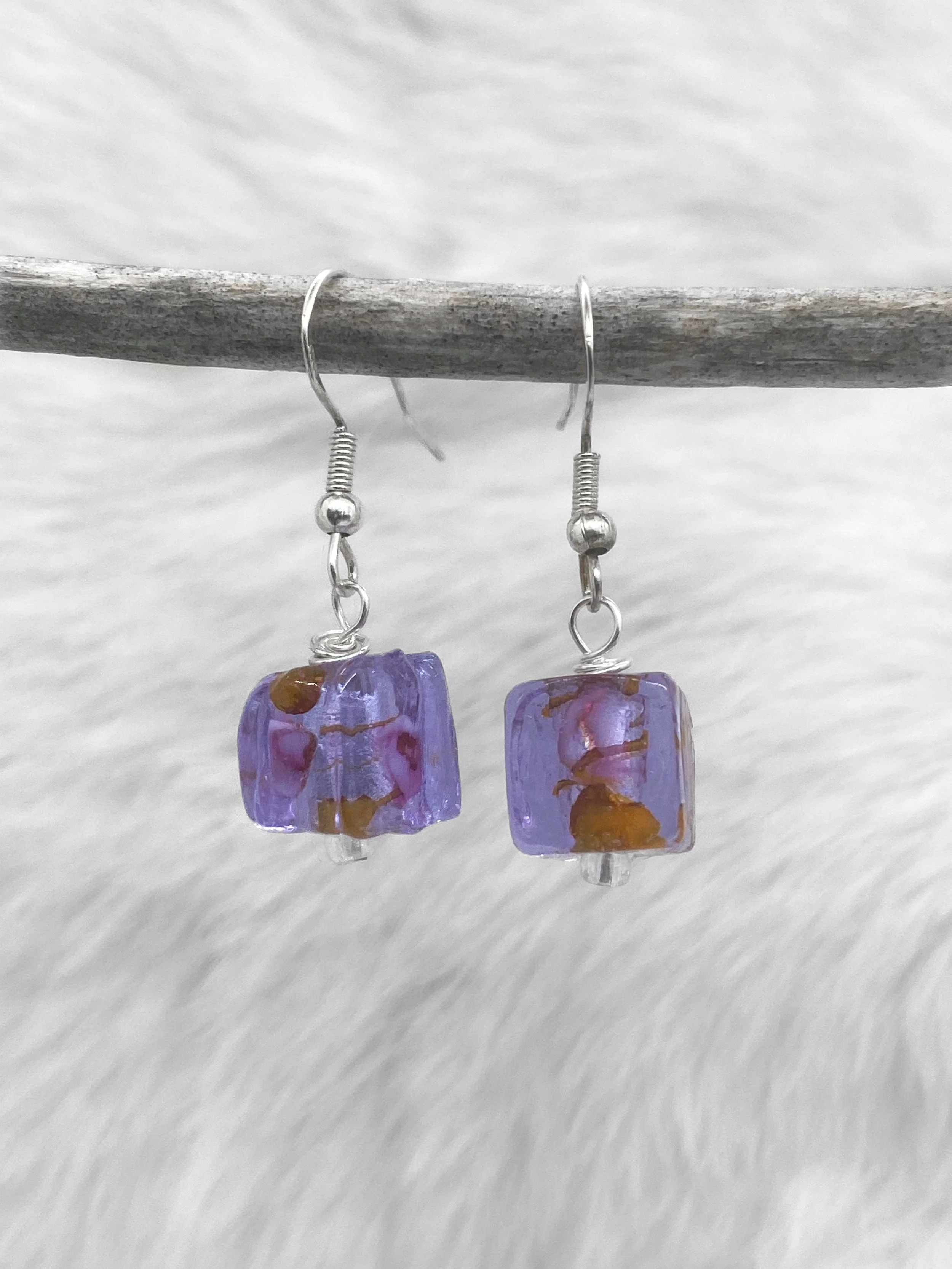 Spring Cube Crystal Drop Earrings
