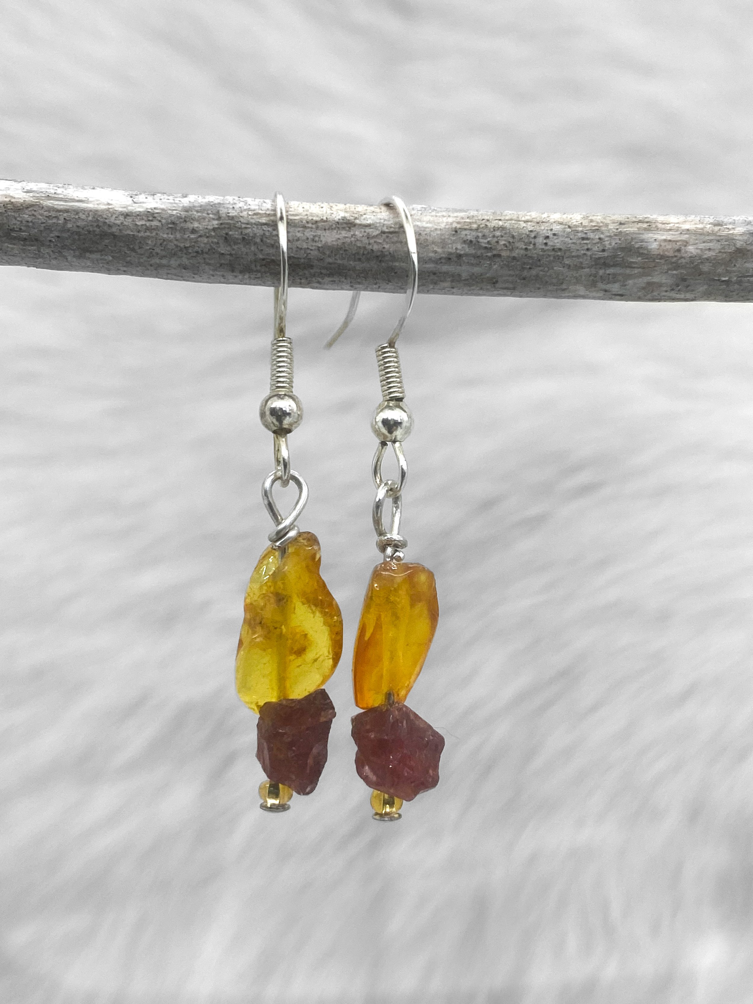 Amber Beam Crystal Drop Earrings