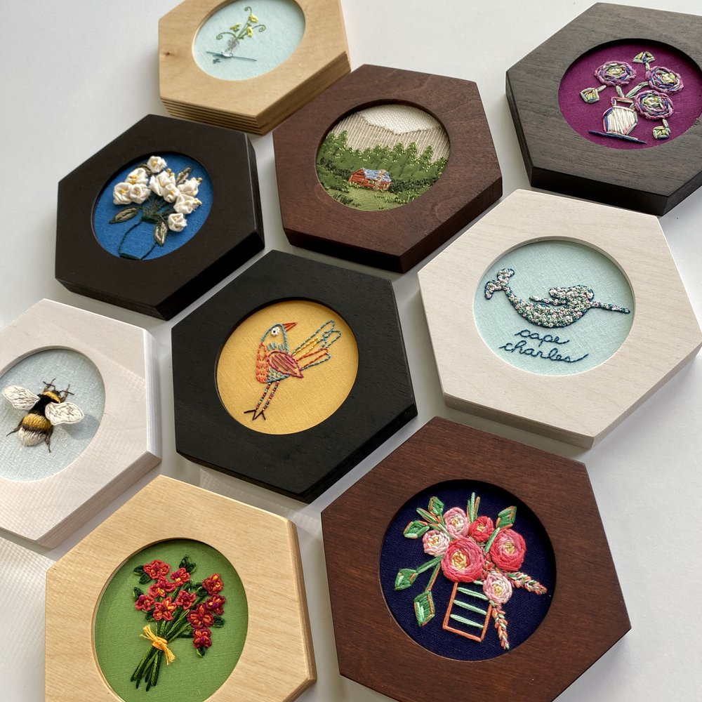Hexagon Frame Embroidery Display — Modern Hoopla- Modern Frames for  Handmade Hoops