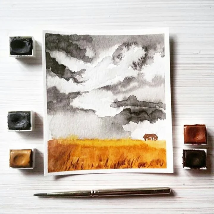 I have been and will be quiet for a few days. I first shared this painting with you on July 29th, 2019. I named it North Star, after the place my Grandpa was born and my amazement that I had driven by a particular barn out in the country for years, n