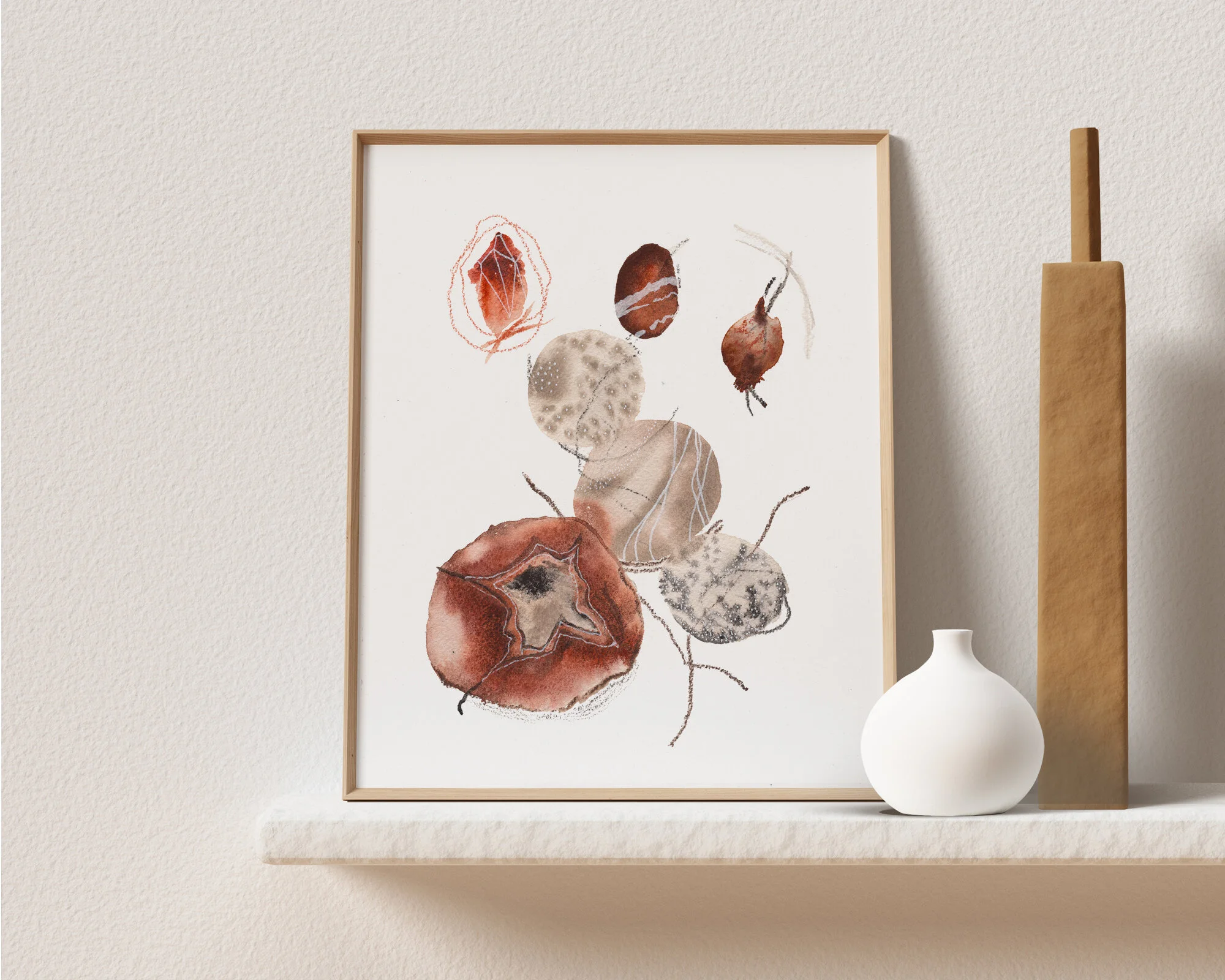 Object Permanence - An Original 8x10 Earthy Abstract Painting